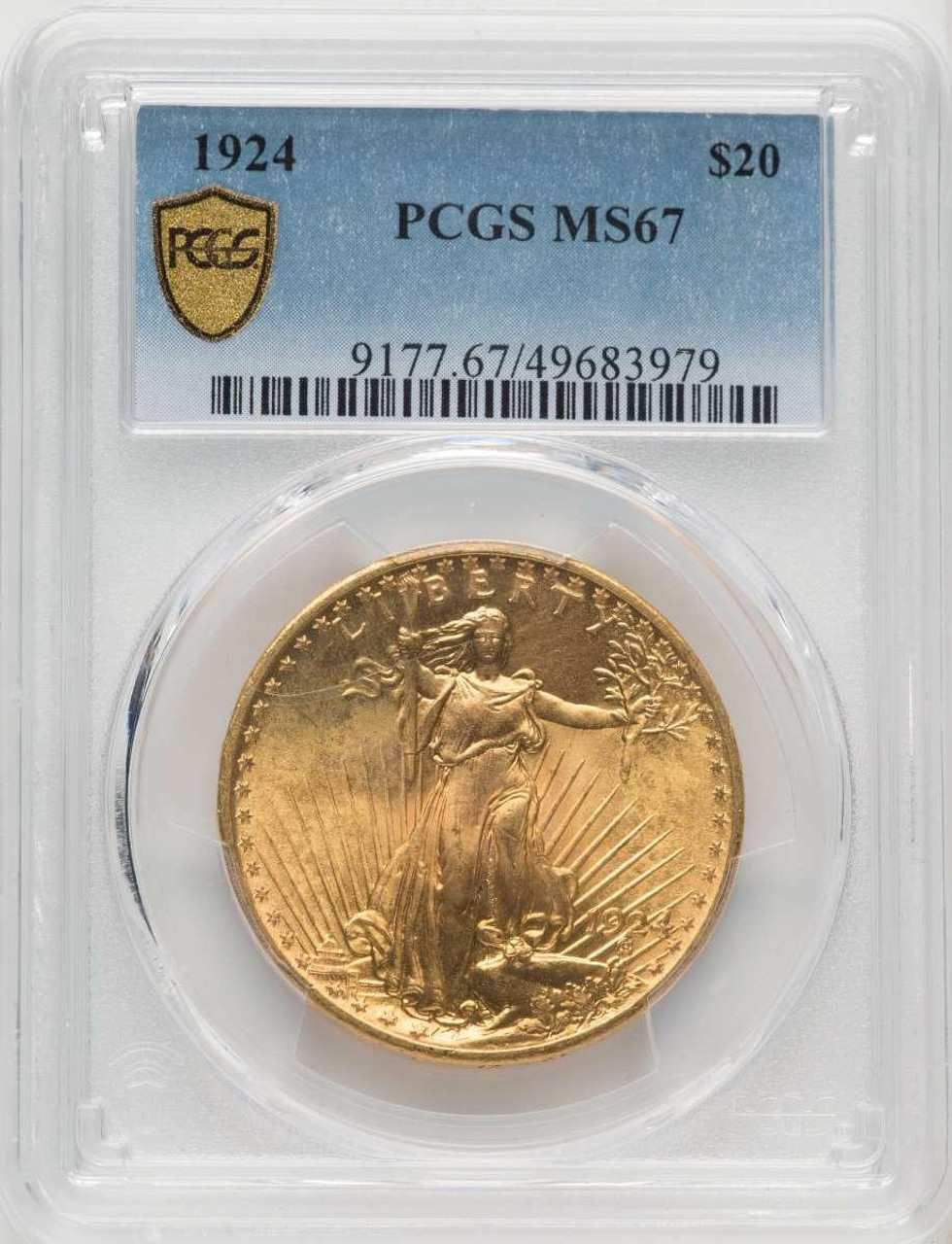 Bullionshark 1924 $20 Saint Gaudens Double Eagle Coin PCGS MS67 - HAT768635004 