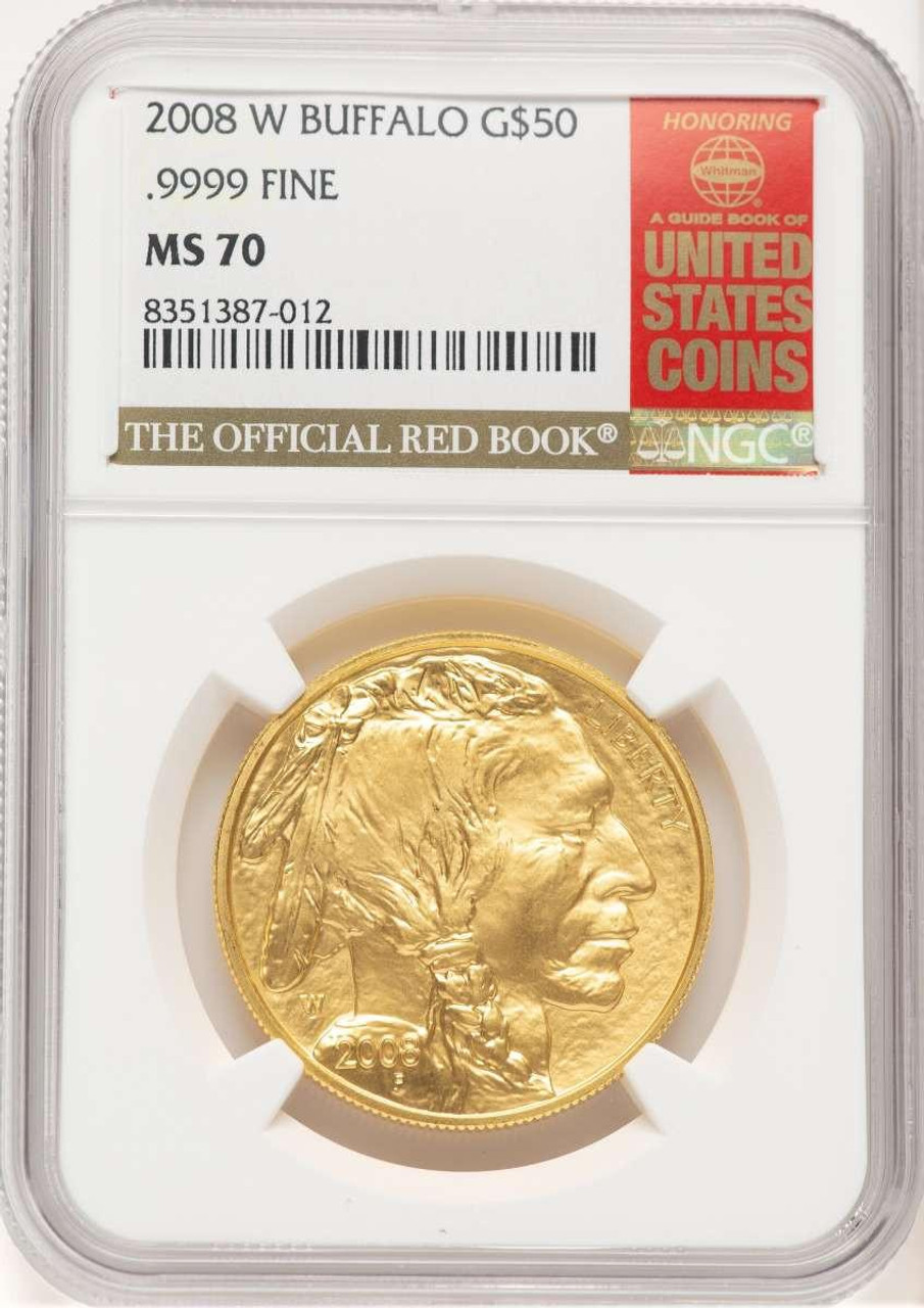 Bullionshark 2008-W $50 Modern Bullion Coin NGC MS70   One-Ounce Gold Buffalo - HAT774354003 