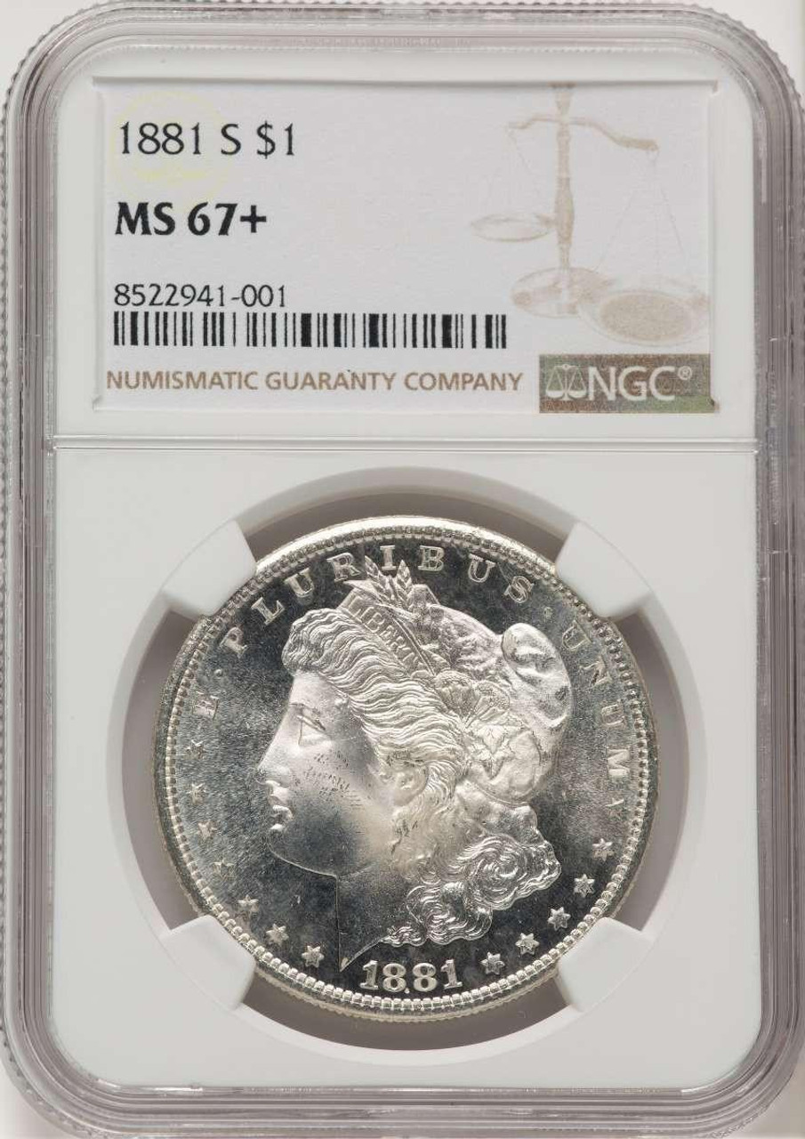 Bullionshark 1881-S S$1 Morgan Silver Dollar Coin NGC MS67  + - HAT777140134 