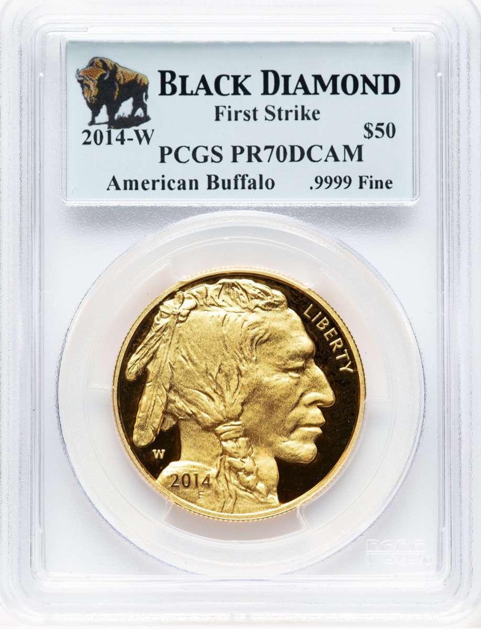 Bullionshark 2014-W $50 Modern Bullion Coin PCGS MS70   One-Ounce Gold Buffalo, First Strike - HAT779075028 