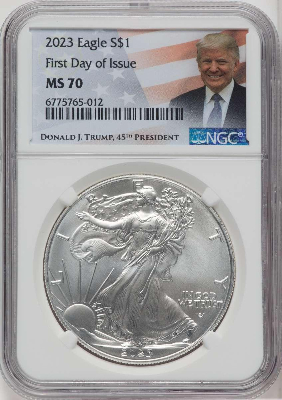 Bullionshark 2023 $1 American Silver Eagle Coin NGC MS70, First Day of Issue - HAT517974149 