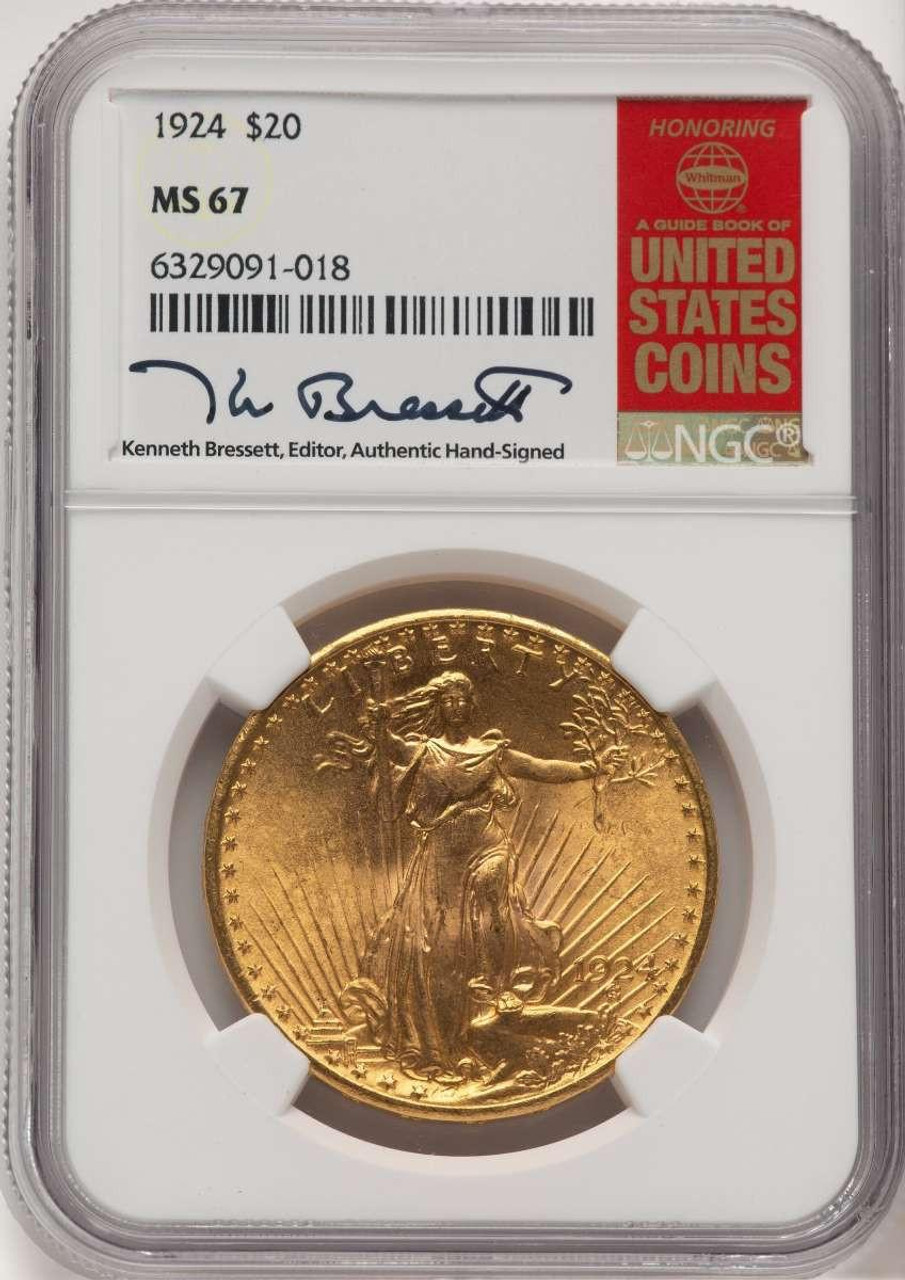 Bullionshark 1924 $20 Saint Gaudens Double Eagle Coin NGC MS67 - HAT520916002 