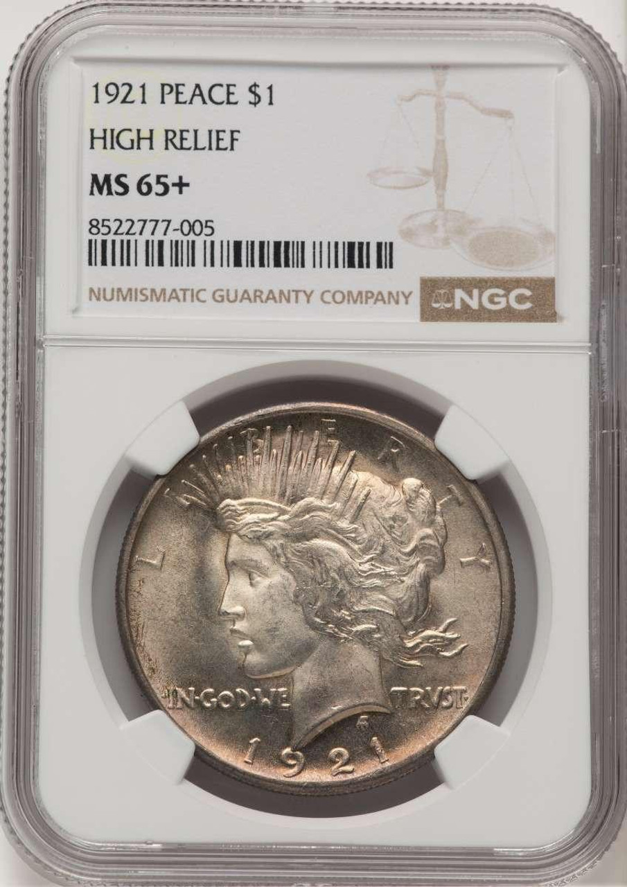 Bullionshark 1921 S$1 Peace Silver Dollar Coin NGC MS65  + - HAT777134015 