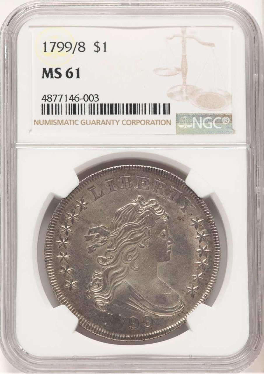 Bullionshark 1799/8 S$1 Draped Bust Dollars Coin NGC MS61   15 Stars Reverse - HAT778256006 