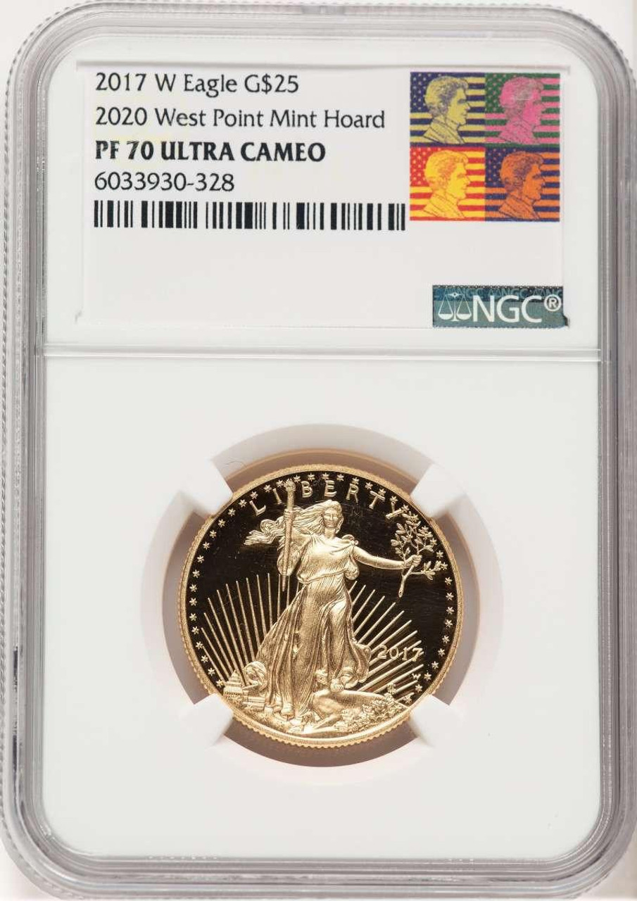 Bullionshark 2017-W G$25 1/2 oz American Gold Eagle Coin NGC MS70 - HAT778324010 