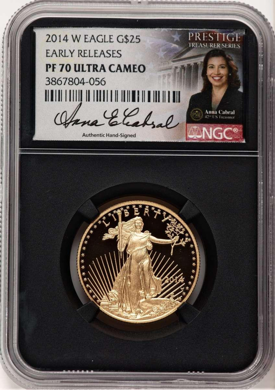 Bullionshark 2014-W $25 1/2 oz American Gold Eagle Coin NGC MS70, First Strike - HAT779218032 