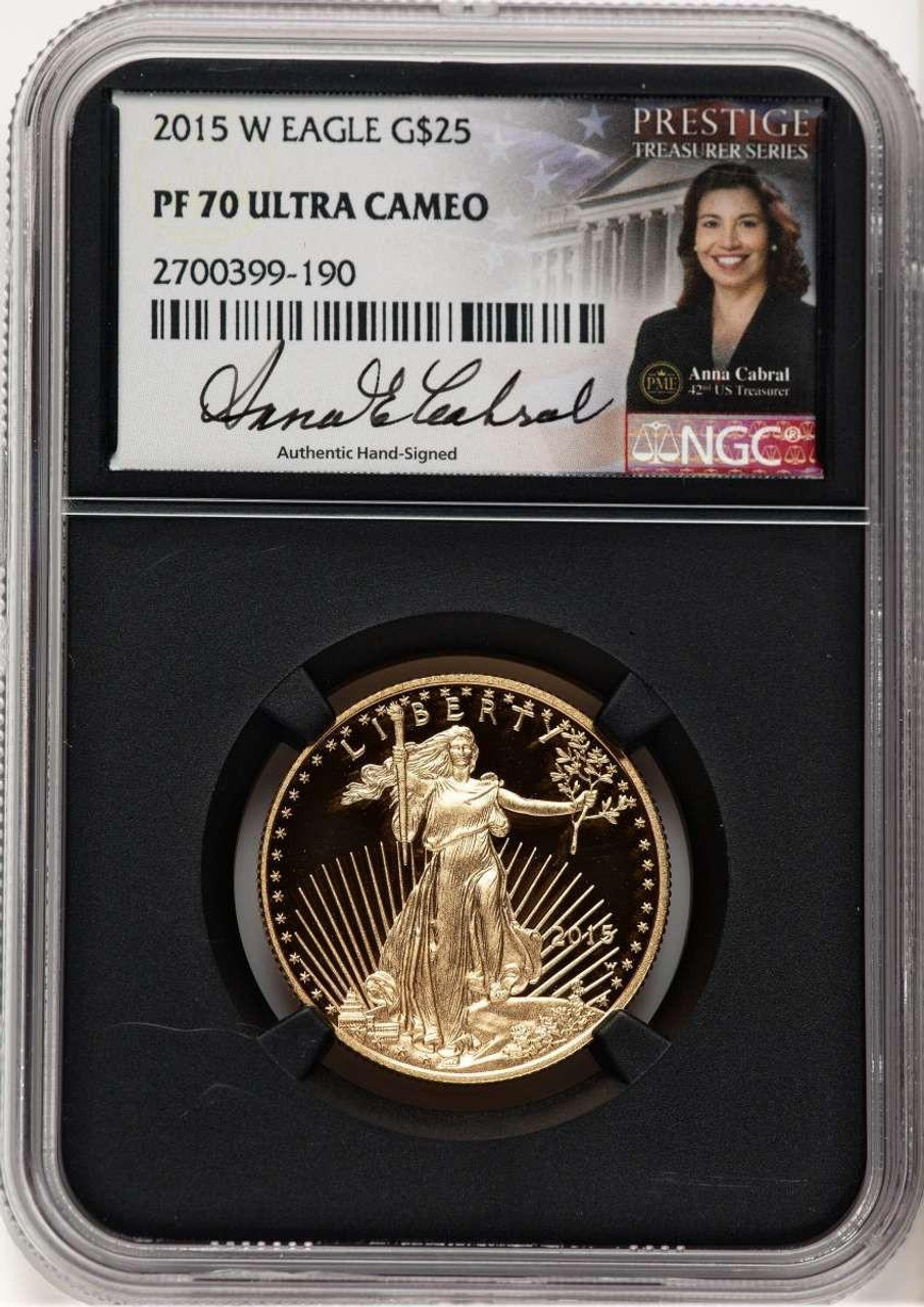 Bullionshark 2015-W $25 1/2 oz American Gold Eagle Coin NGC MS70 - HAT779218033 