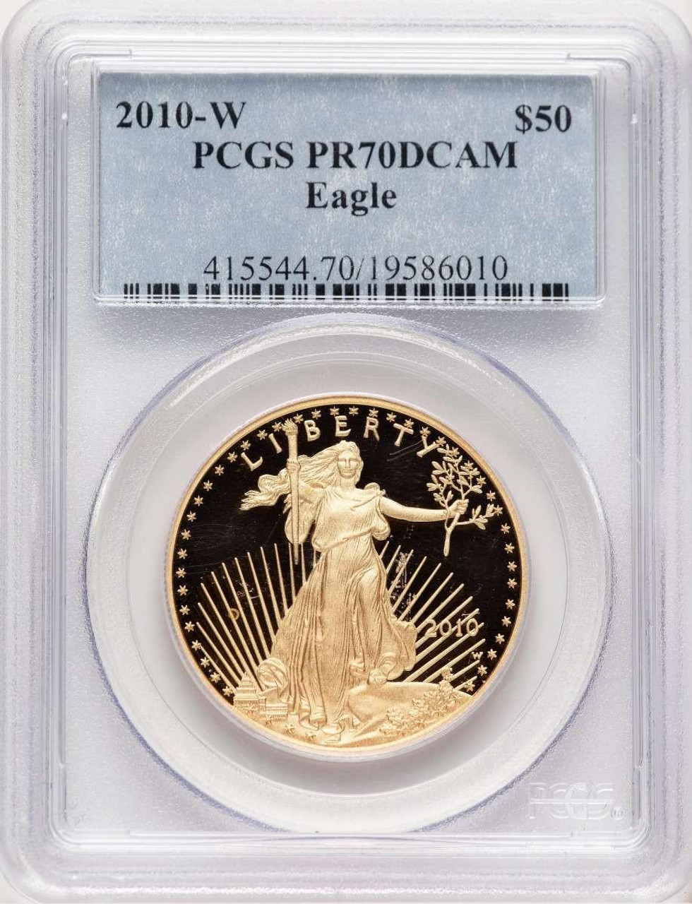 Bullionshark 2010-W $50 1 oz American Gold Eagle Coin PCGS MS70 - HAT521134030 