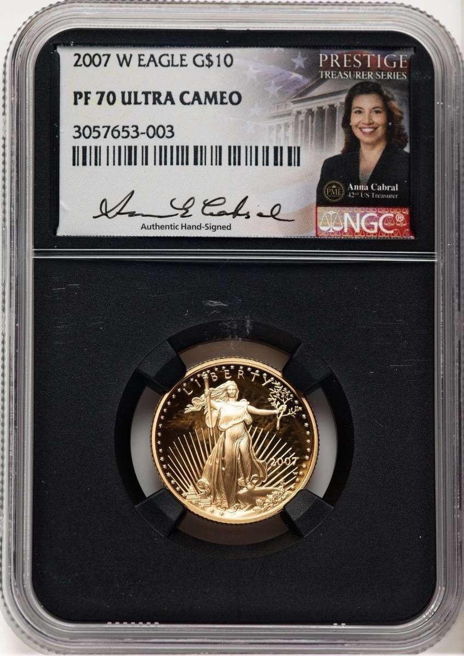Bullionshark 2007-W $10 1/4 oz American Gold Eagle Coin NGC MS70 - HAT521360026 