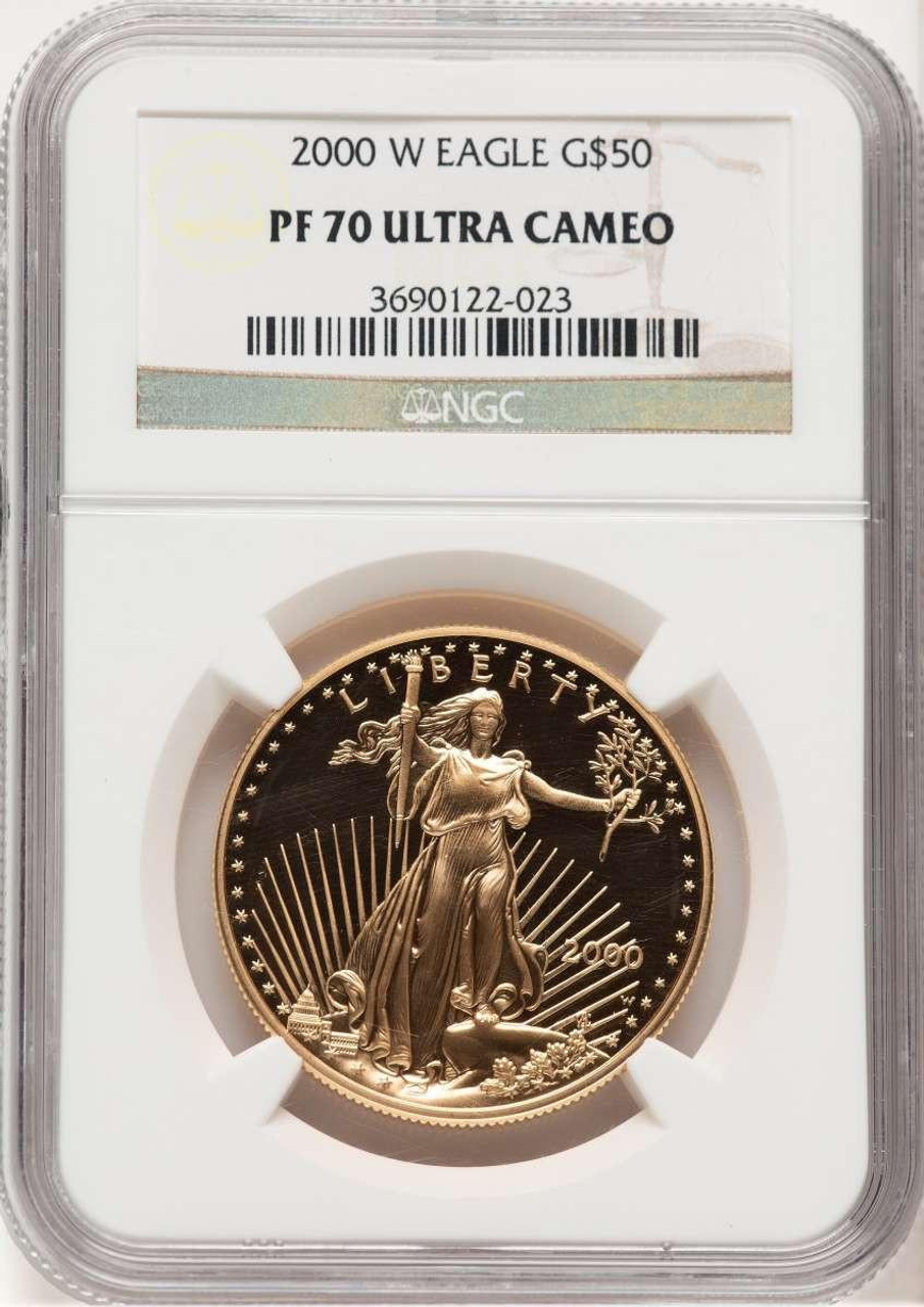 Bullionshark 2000-W $50 1 oz American Gold Eagle Coin NGC MS70 - HAT779052007 