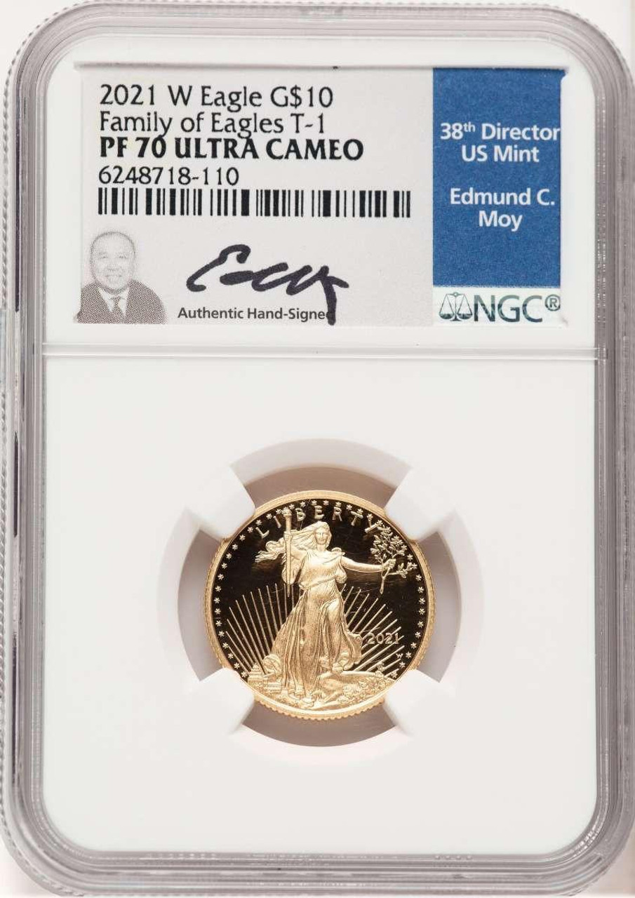 Bullionshark 2021-W G$10 Modern Bullion Coin NGC MS70   Quarter Ounce Gold Eagle, Type One - HAT779075020 