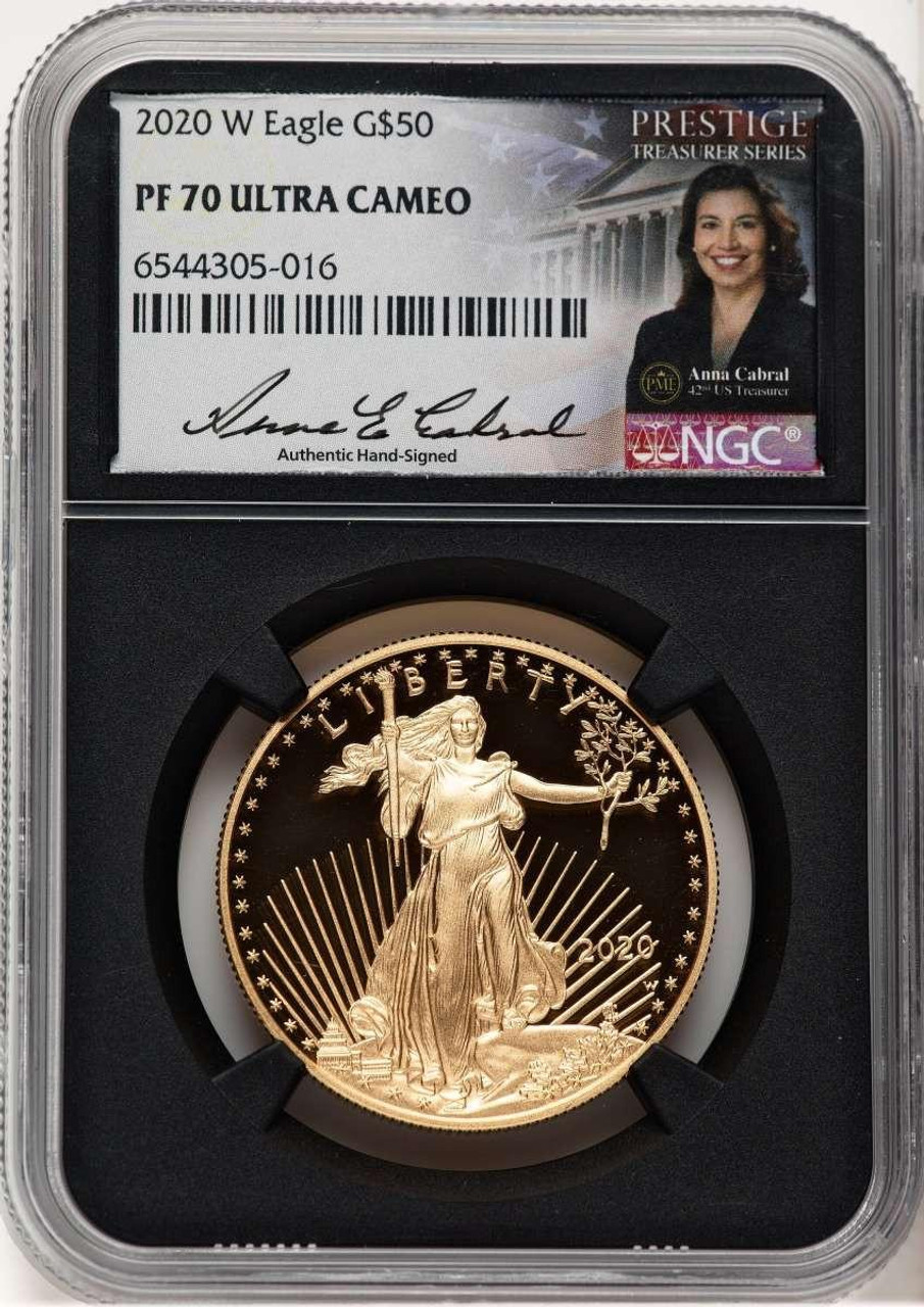 Bullionshark 2020-W $50 1 oz American Gold Eagle Coin NGC MS70 - HAT779218008 