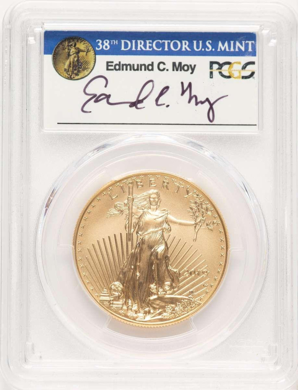 Bullionshark 2019-W $50 Burnished Modern Bullion Coin PCGS MS70 DCAM    Gold Eagle, First Day of Issue, Washington DC, Moy - HAT506477010 