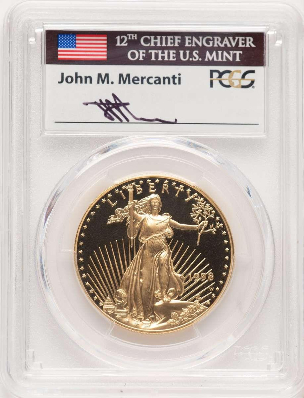 Bullionshark 1998-W $50 1 oz American Gold Eagle Coin PCGS MS70, Mercanti - HAT779218060 