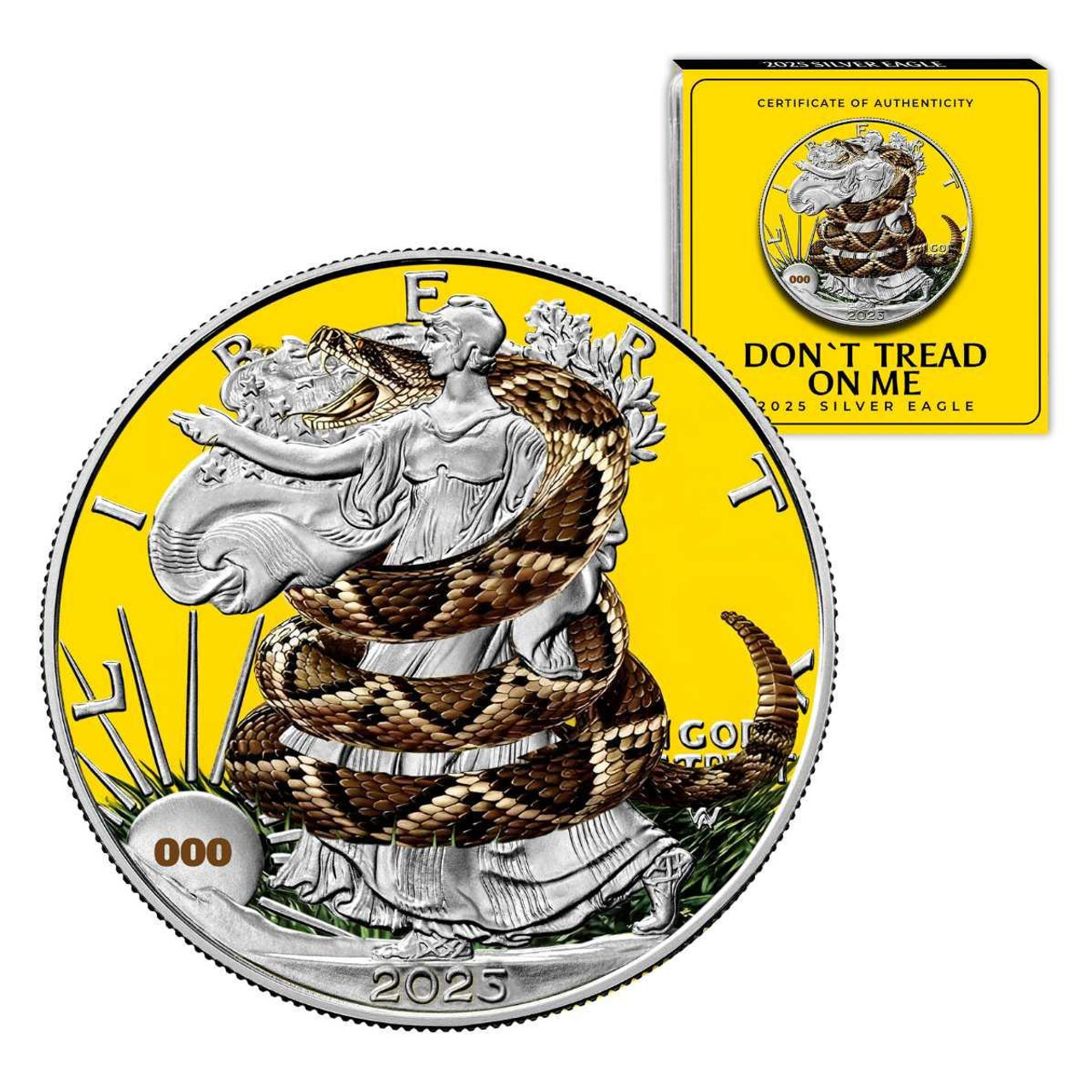  2025 “Don’t Tread on Me” Silver Eagle – Limited Edition Colorized Coin 