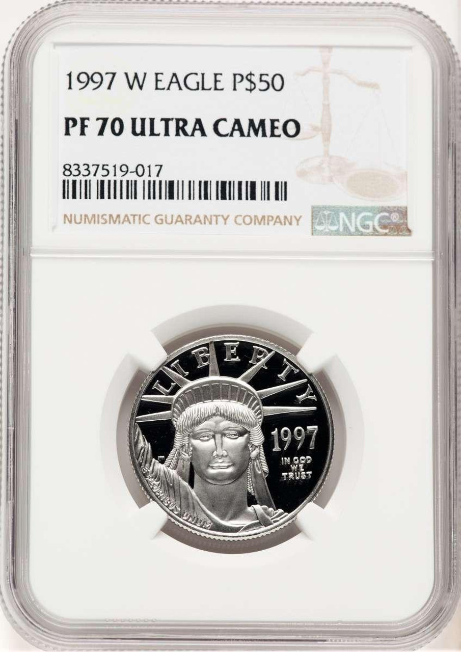 Bullionshark 1997-W $50 1/2 oz Platinum Eagle Coin NGC MS70 - HAT774692053 