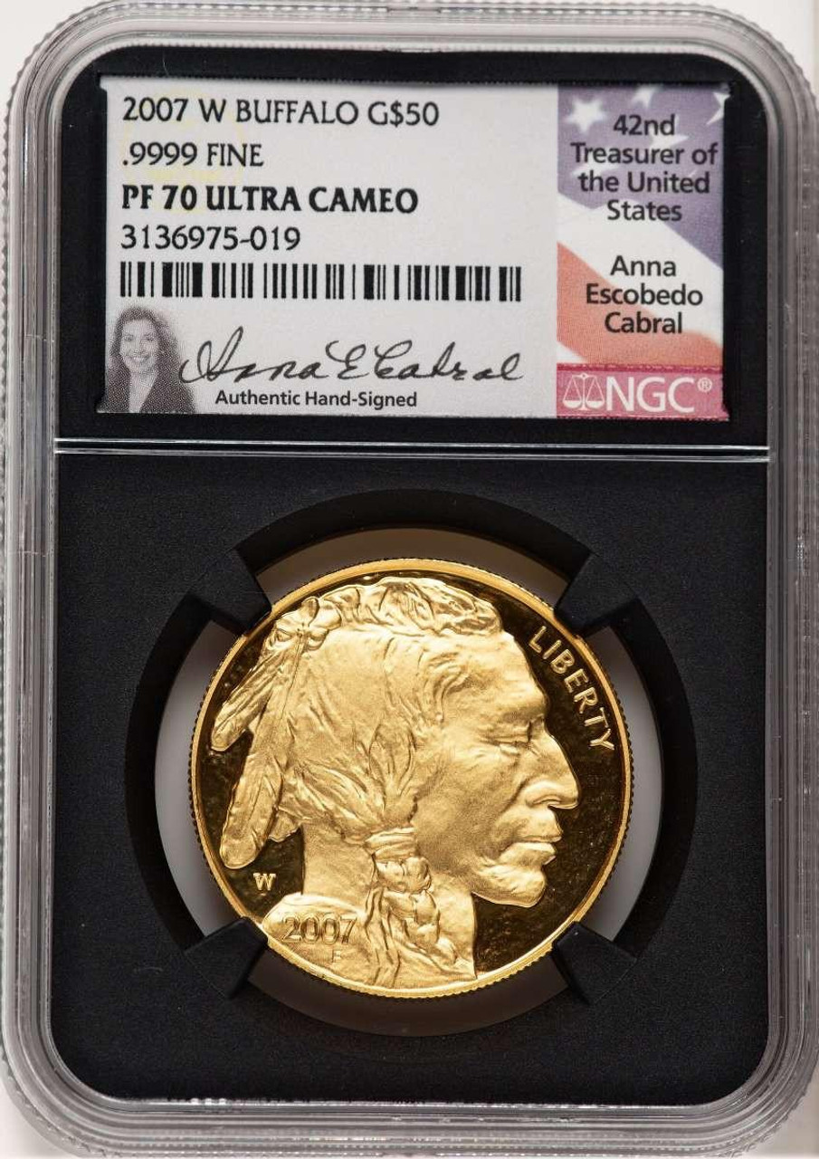 Bullionshark 2007-W $50 Modern Bullion Coin NGC MS70   One-Ounce Gold Buffalo, .9999 Fine Gold - HAT521129017 