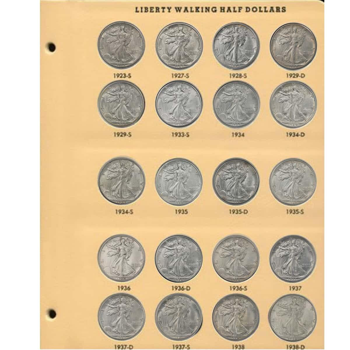 Complete Walking Liberty Half Dollar Set in Dansco Album (Circulated)