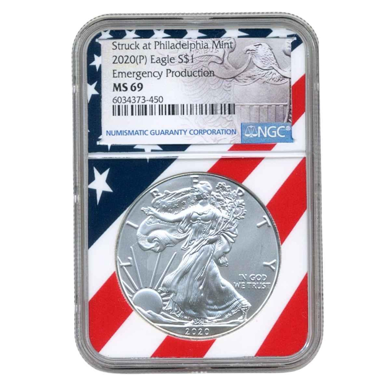 2020 (P) Silver Eagle NGC MS69 Emergency Production (Limited