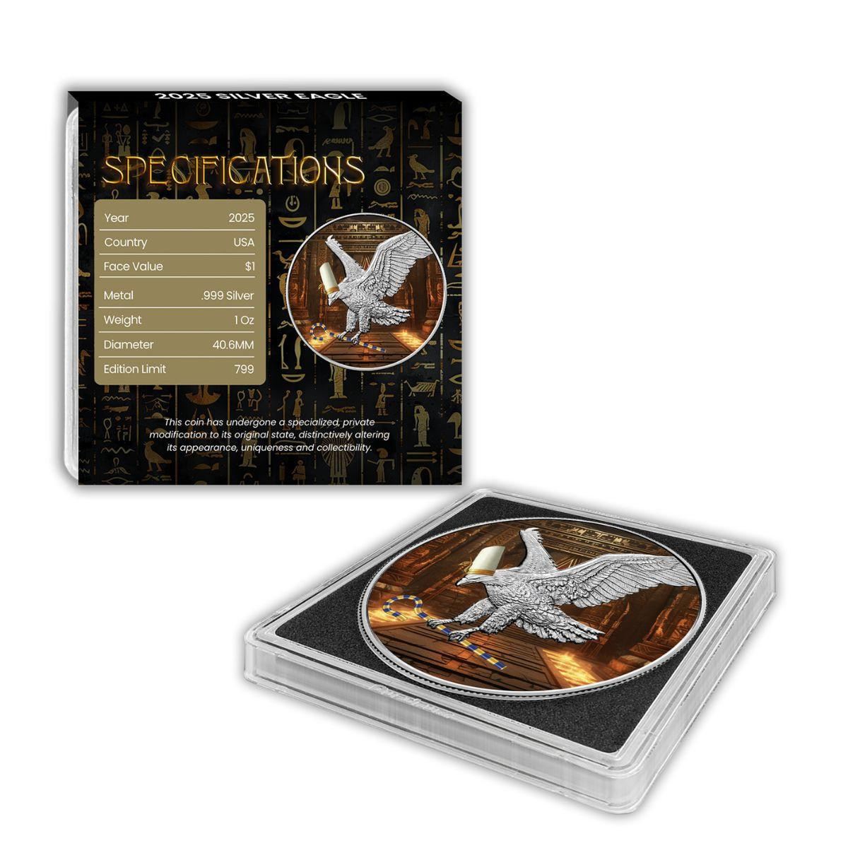 2025 偉大なるギリシャ神話 キメラ １オンス 銀貨 純銀 アンティーク 2025 Silver Eagle - Chromatics Ancient Egypt Series – Osiris