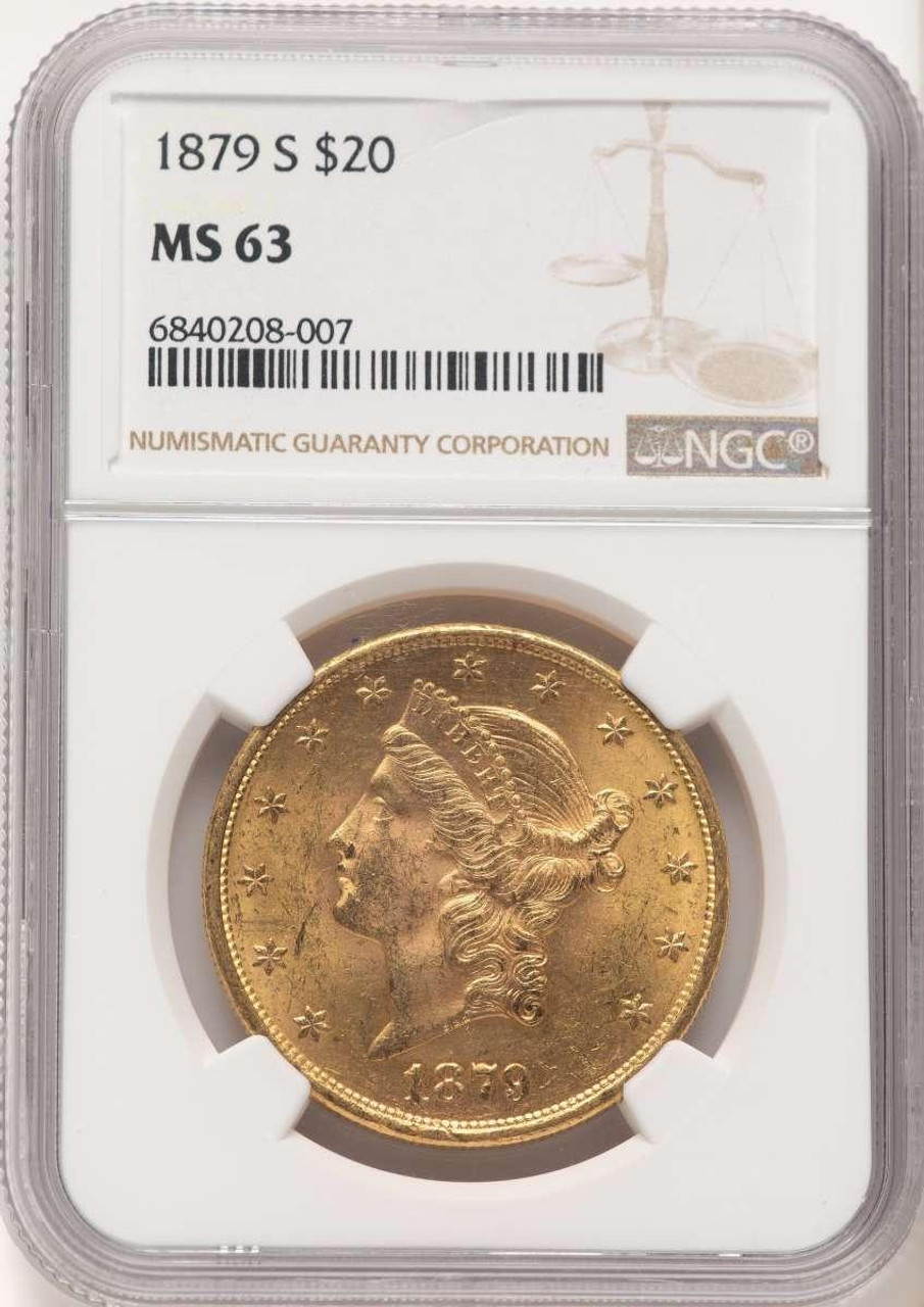 Bullionshark 1879-S $20 Liberty Gold Double Eagle NGC MS63 - HAT521828041 