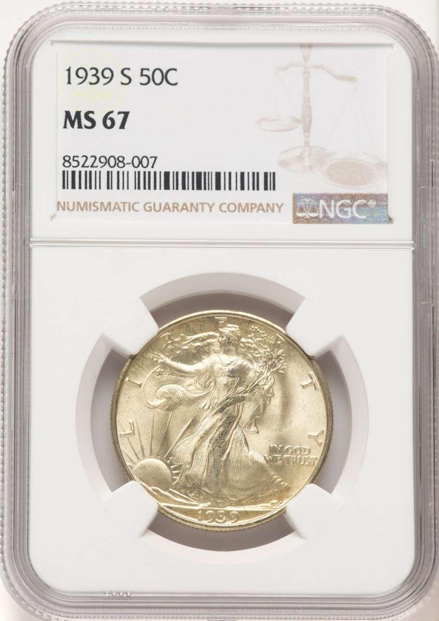 Bullionshark 1939-S 50C Walking Liberty Half Dollar Coin NGC MS67 - HAT776367002 