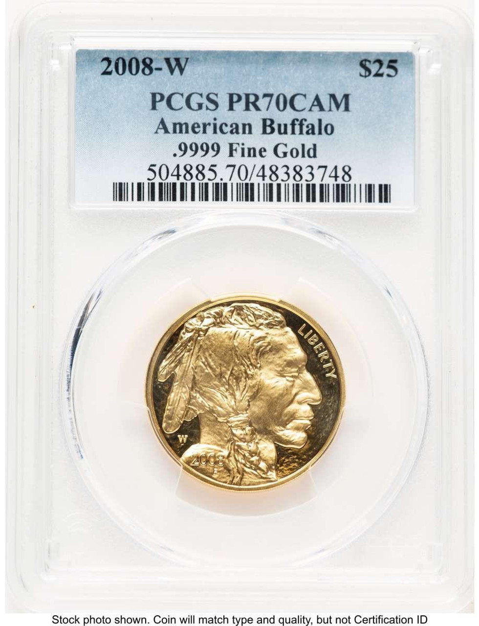 Bullionshark 2008-W $25 Modern Bullion Coin PCGS MS70   Half-Ounce Gold Buffalo - HAT781327005 