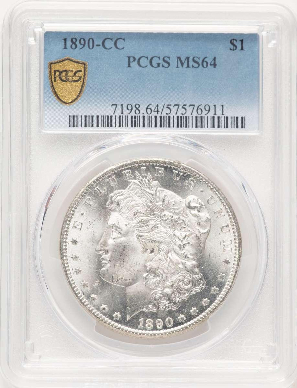 Bullionshark 1890-CC S$1 Morgan Silver Dollar Coin PCGS MS64 - HAT781731044  Bullionshark 1890-CC S$1 Morgan Silver Dollar Coin PCGS MS64 - HAT781731044