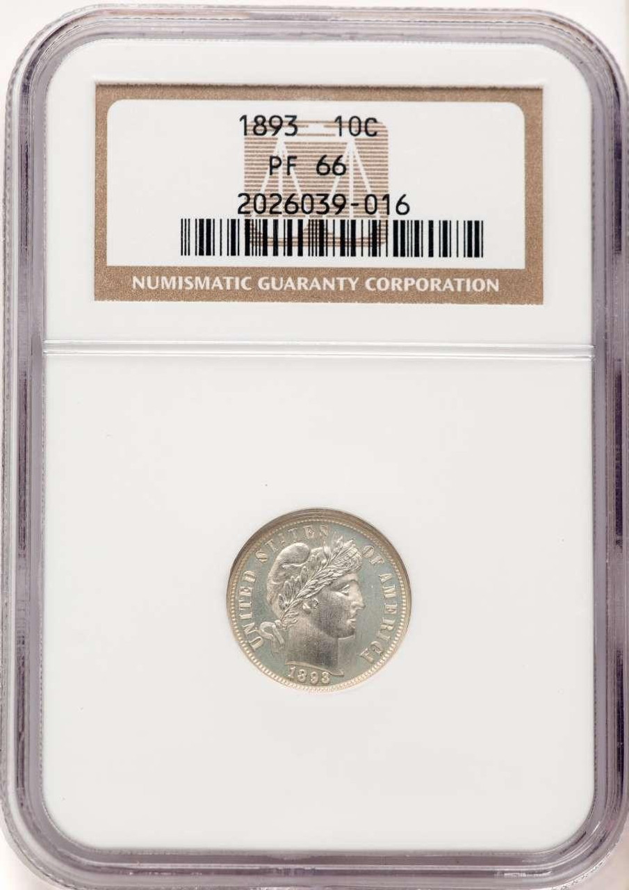 Bullionshark 1893 10C Proof Barber Dime Coin NGC PF66 - HAT506670001  Bullionshark 1893 10C Proof Barber Dime Coin NGC PF66 - HAT506670001