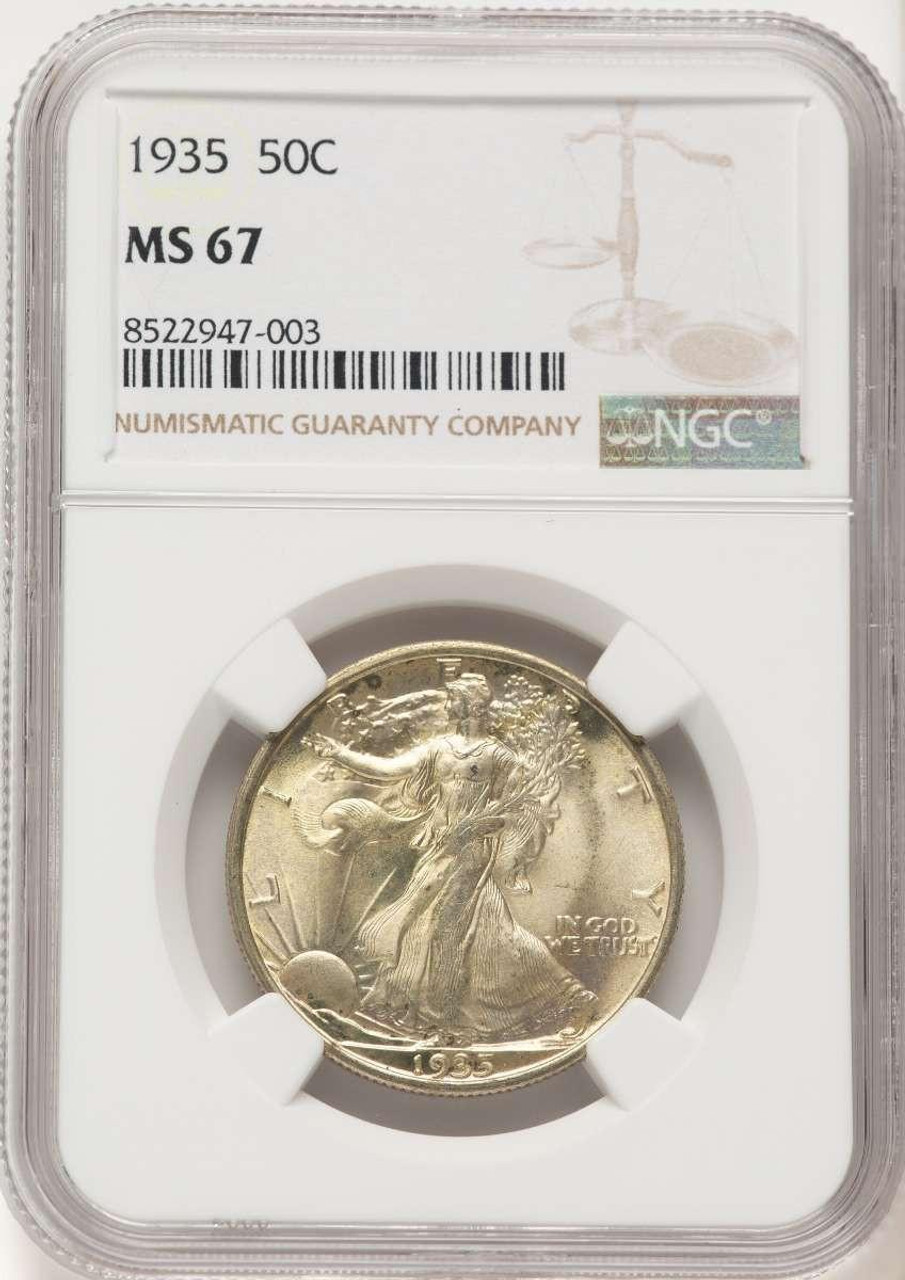 Bullionshark 1935 50C Walking Liberty Half Dollar Coin NGC MS67 - HAT774698002  Bullionshark 1935 50C Walking Liberty Half Dollar Coin NGC MS67 - HAT774698002