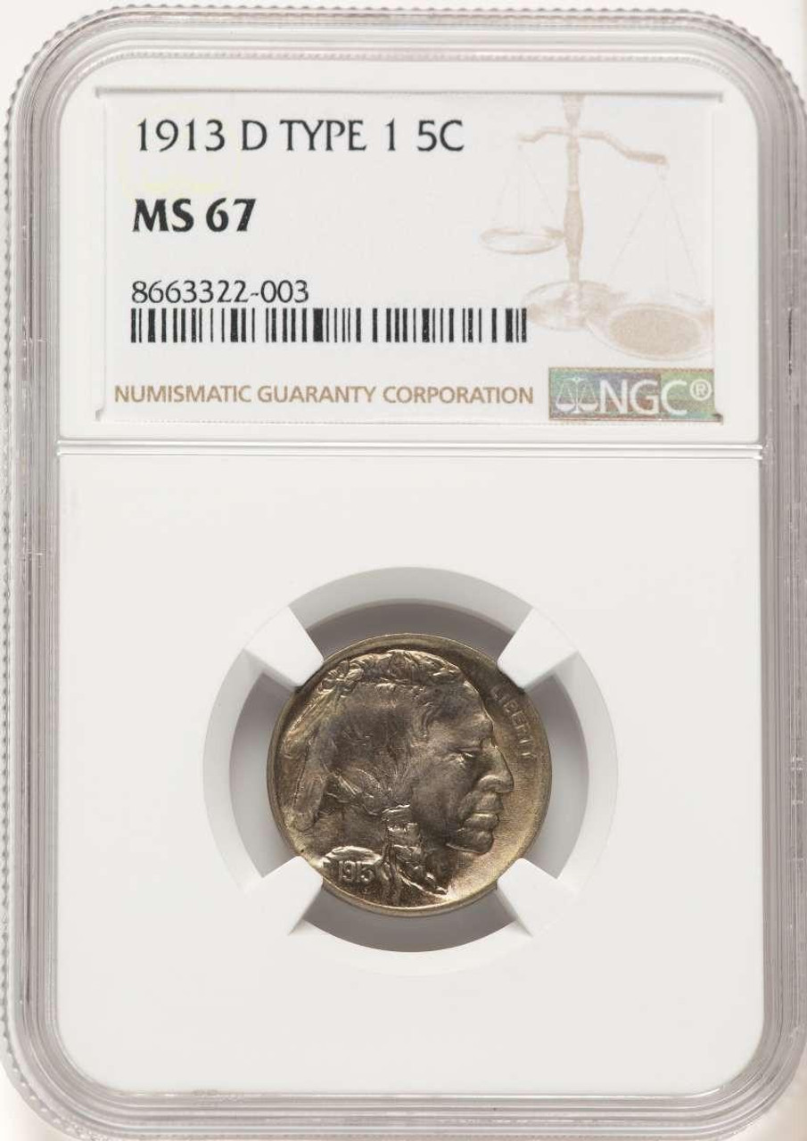 Bullionshark 1913-D 5C Buffalo Nickel Coin NGC MS67   Type One - HAT781731093  Bullionshark 1913-D 5C Buffalo Nickel Coin NGC MS67   Type One - HAT781731093