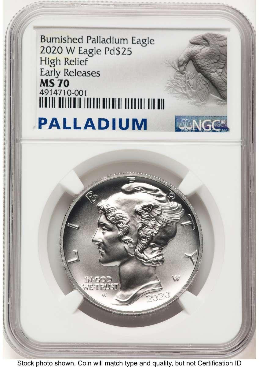 Bullionshark 2020-W $25 Palladium Eagle Coin NGC MS70 - HAT777223034 