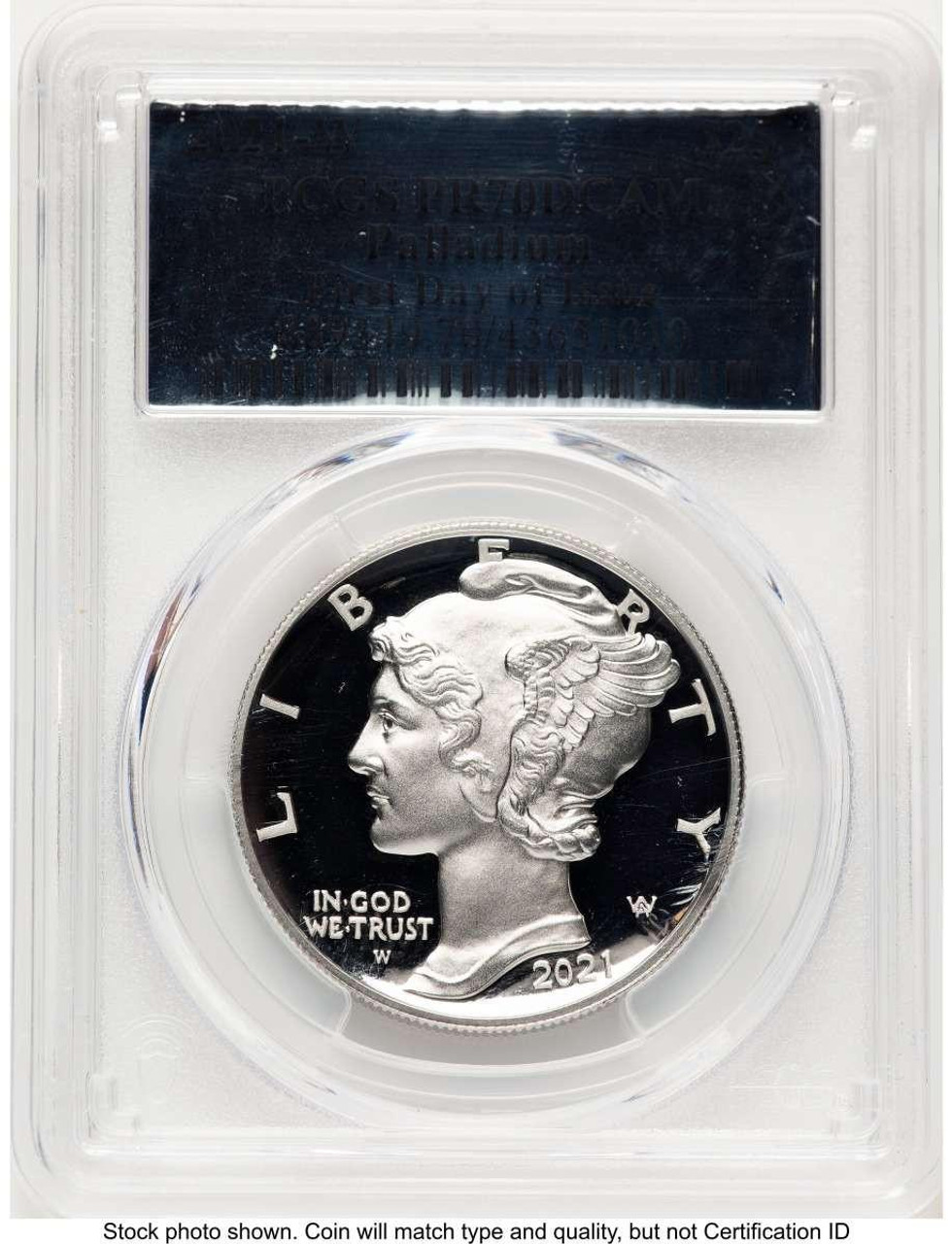 Bullionshark 2021-W $25 Palladium Eagle Coin PCGS PR70, First Day of Issue - HAT777223058  Bullionshark 2021-W $25 Palladium Eagle Coin PCGS PR70, First Day of Issue - HAT777223058