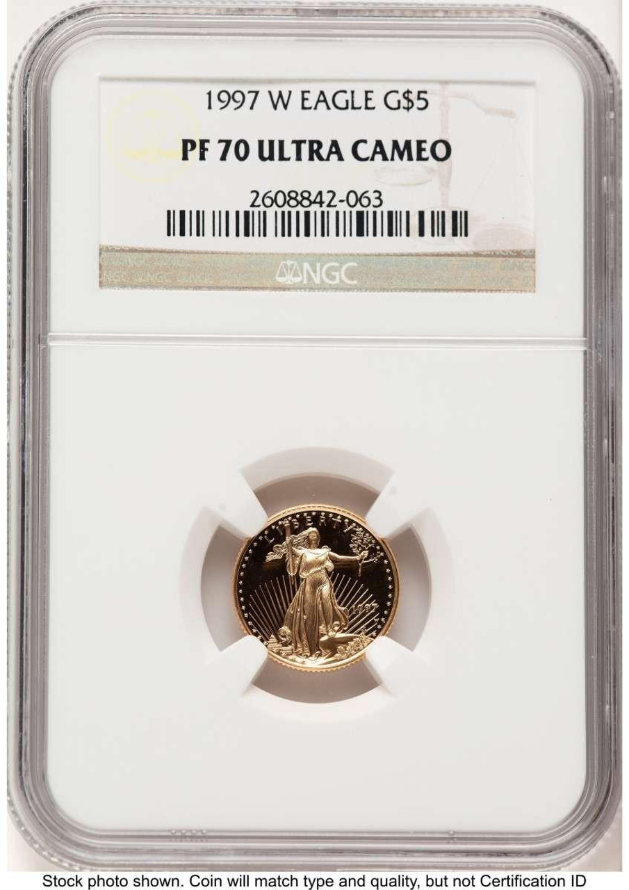 Bullionshark 1997-W $5 1/10 oz American Gold Eagle Coin NGC MS70 - HAT780818009  Bullionshark 1997-W $5 1/10 oz American Gold Eagle Coin NGC MS70 - HAT780818009