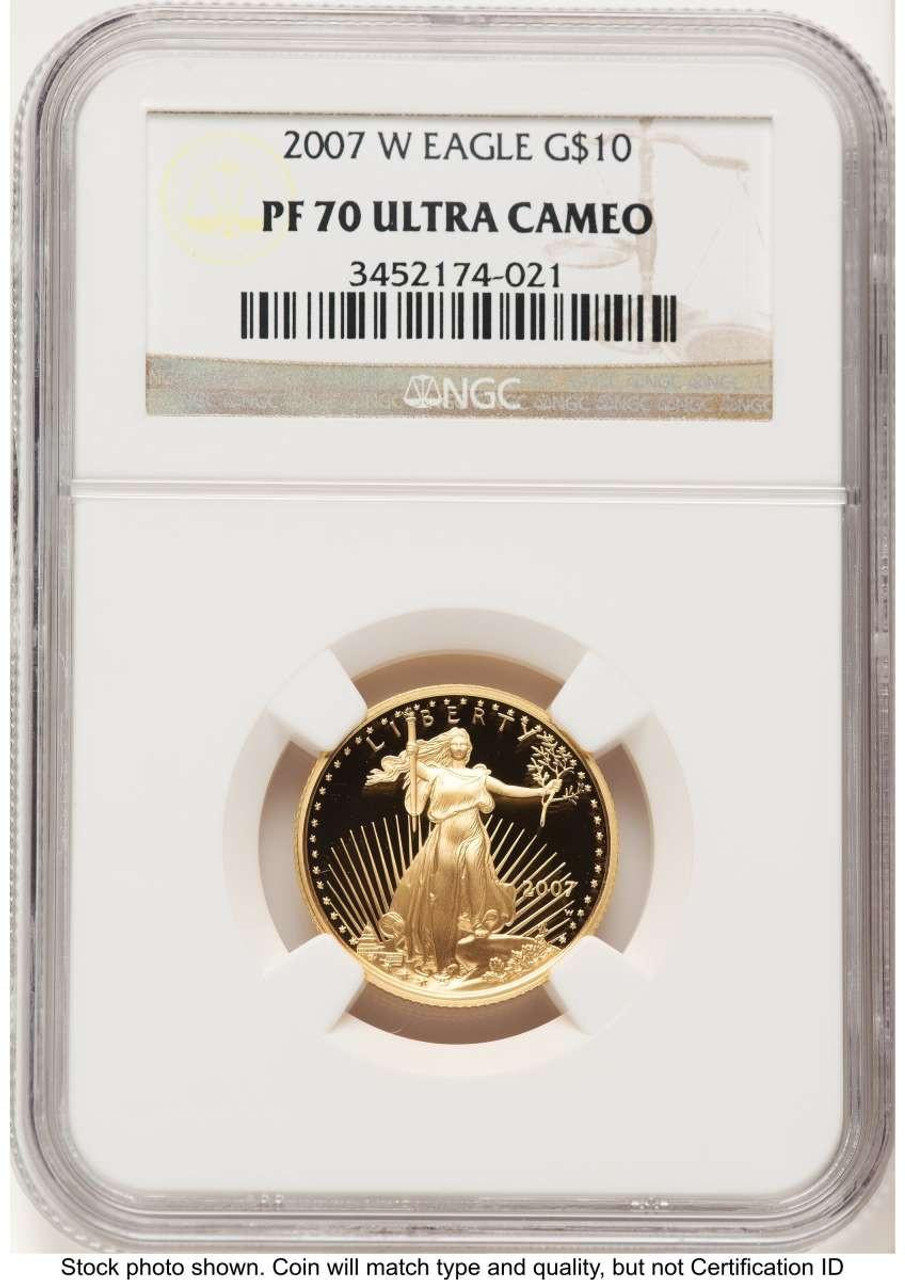 Bullionshark 2007-W $10 1/4 oz American Gold Eagle Coin NGC MS70 - HAT522240026  Bullionshark 2007-W $10 1/4 oz American Gold Eagle Coin NGC MS70 - HAT522240026