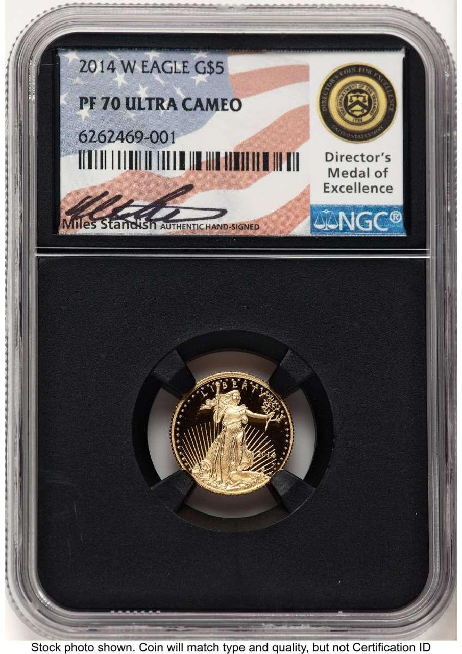Bullionshark 2014-W $5 1/10 oz American Gold Eagle Coin NGC MS70 - HAT777110016  Bullionshark 2014-W $5 1/10 oz American Gold Eagle Coin NGC MS70 - HAT777110016