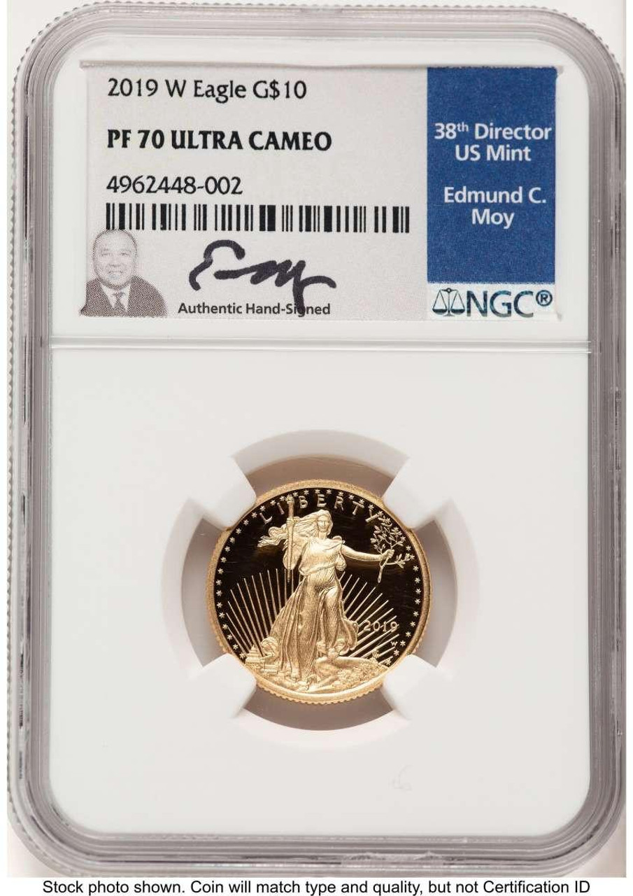 Bullionshark 2019-W $10 1/4 oz American Gold Eagle Coin NGC MS70 - HAT778023005  Bullionshark 2019-W $10 1/4 oz American Gold Eagle Coin NGC MS70 - HAT778023005