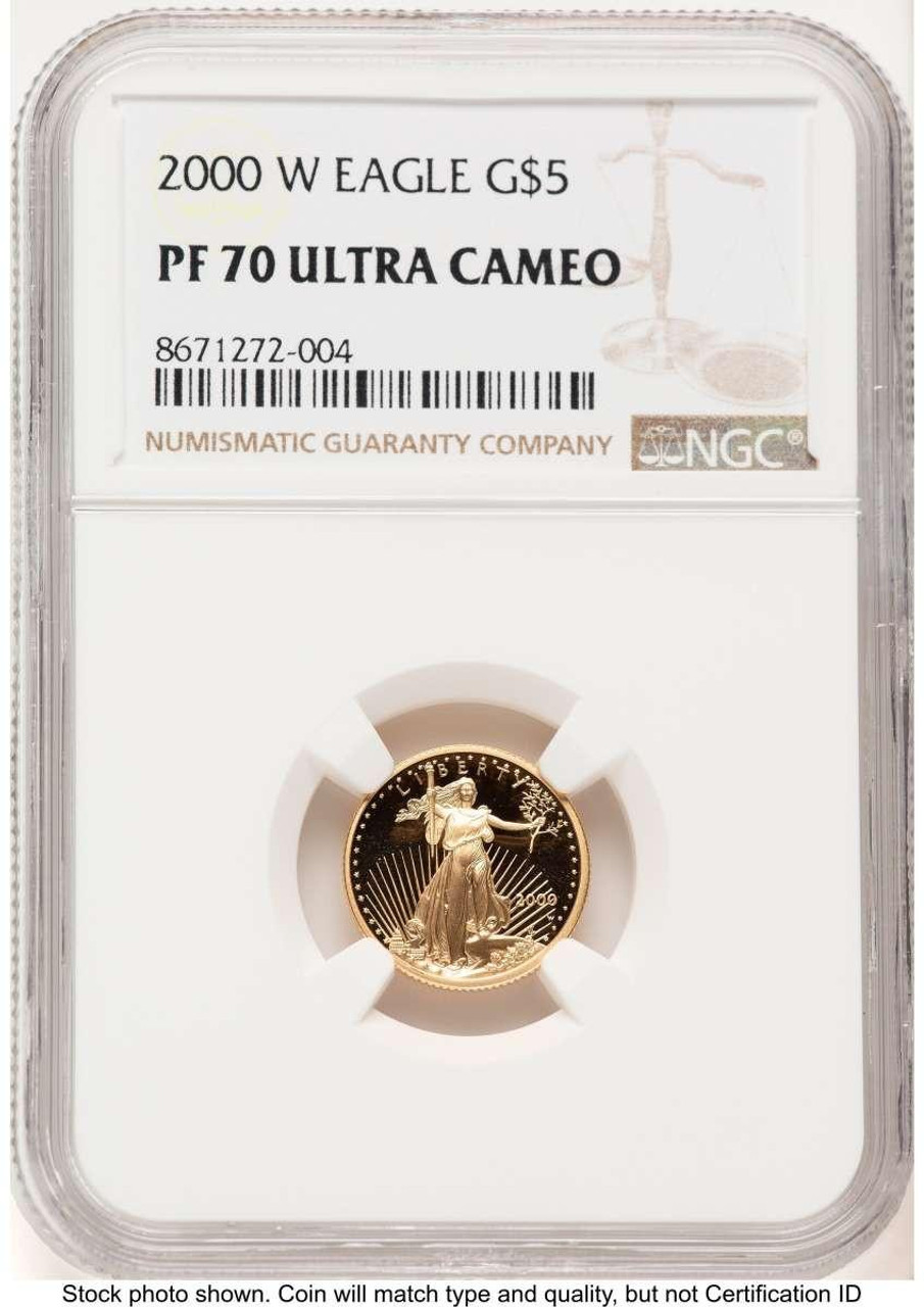 Bullionshark 2000-W $5 1/10 oz American Gold Eagle Coin NGC MS70 - HAT779473041  Bullionshark 2000-W $5 1/10 oz American Gold Eagle Coin NGC MS70 - HAT779473041