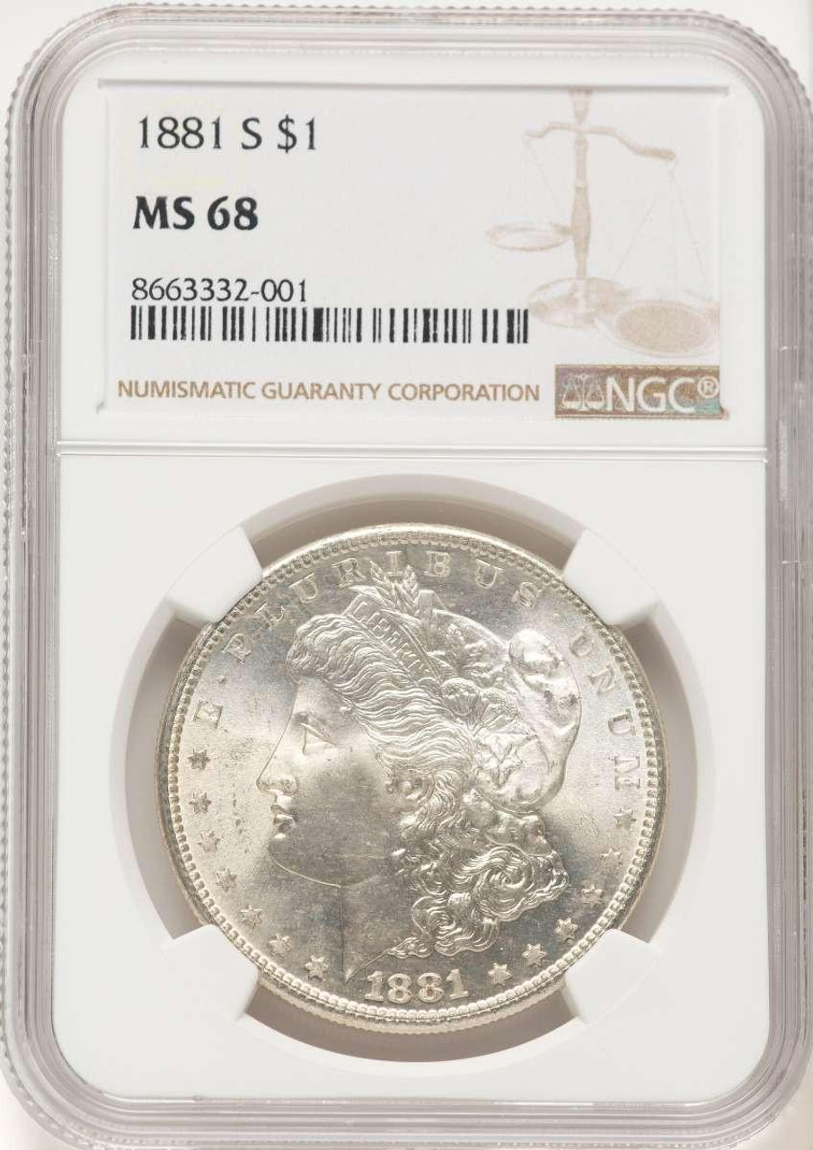 Bullionshark 1881-S S$1 Morgan Silver Dollar Coin NGC MS68 - HAT522030014  Bullionshark 1881-S S$1 Morgan Silver Dollar Coin NGC MS68 - HAT522030014