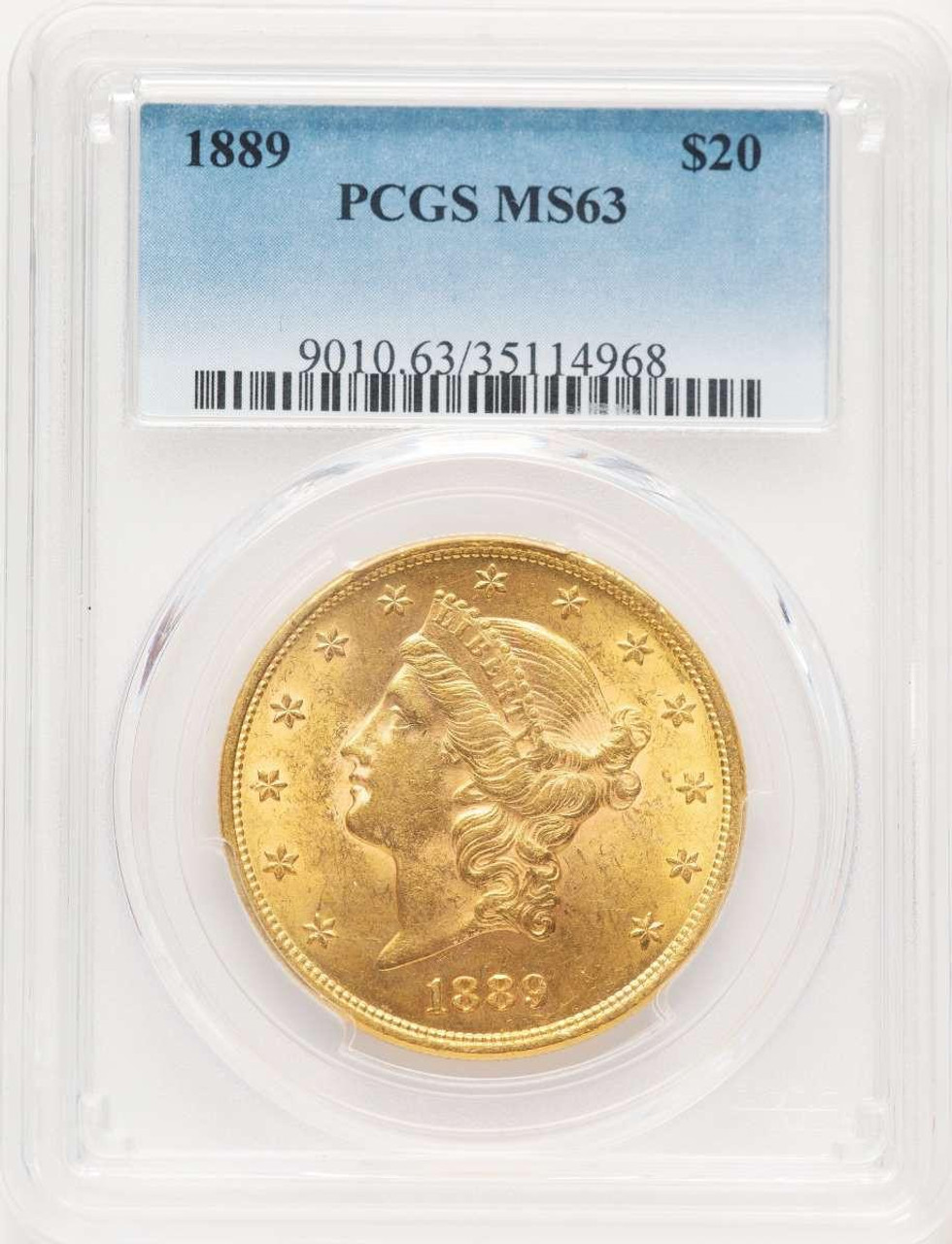 Bullionshark 1889 $20 Liberty Gold Double Eagle PCGS MS63 - HAT774128001  Bullionshark 1889 $20 Liberty Gold Double Eagle PCGS MS63 - HAT774128001