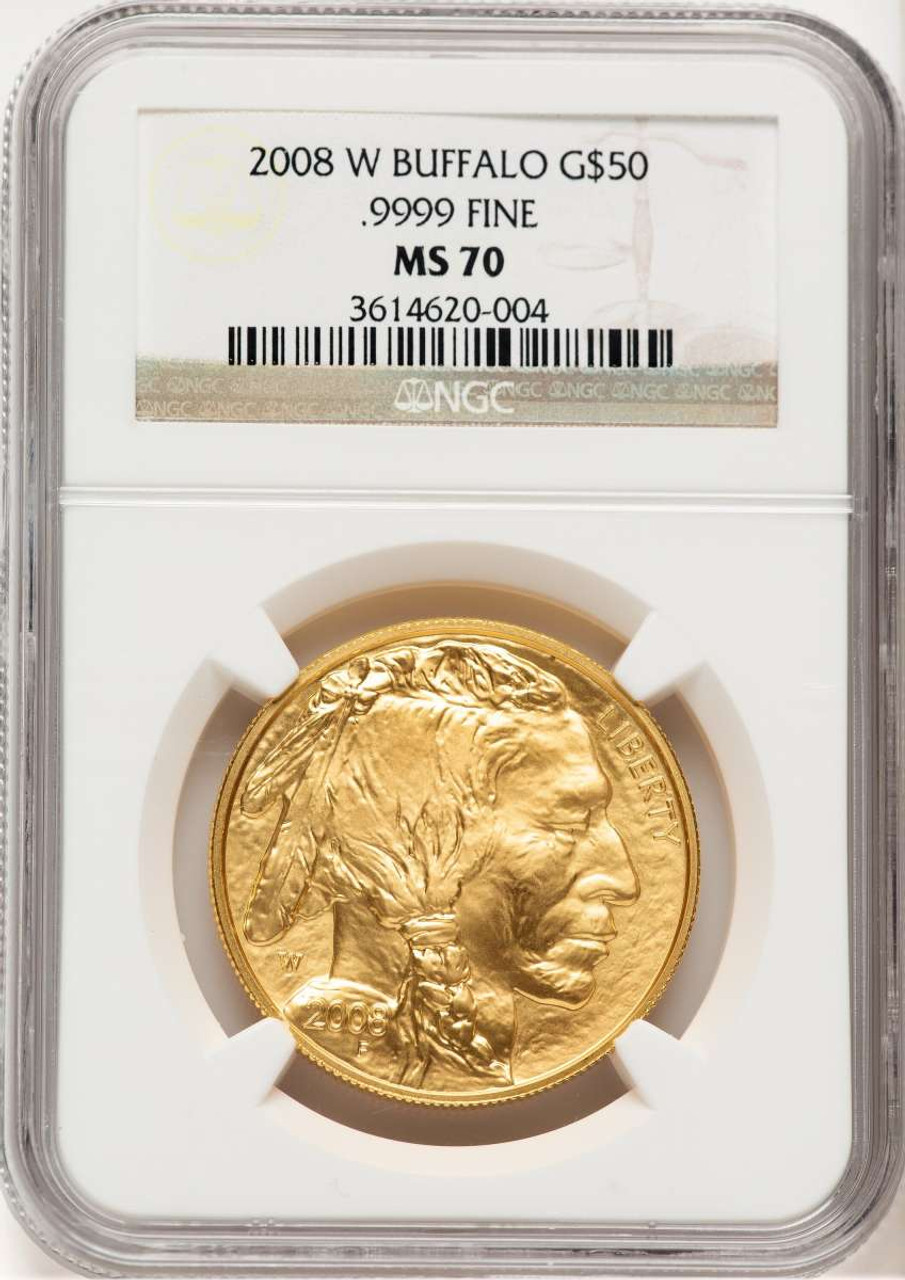 2008-W $50 Modern Bullion Coin NGC MS70   One-Ounce Gold Buffalo coin front image 2008-W $50 Modern Bullion Coin NGC MS70   One-Ounce Gold Buffalo coin front image
