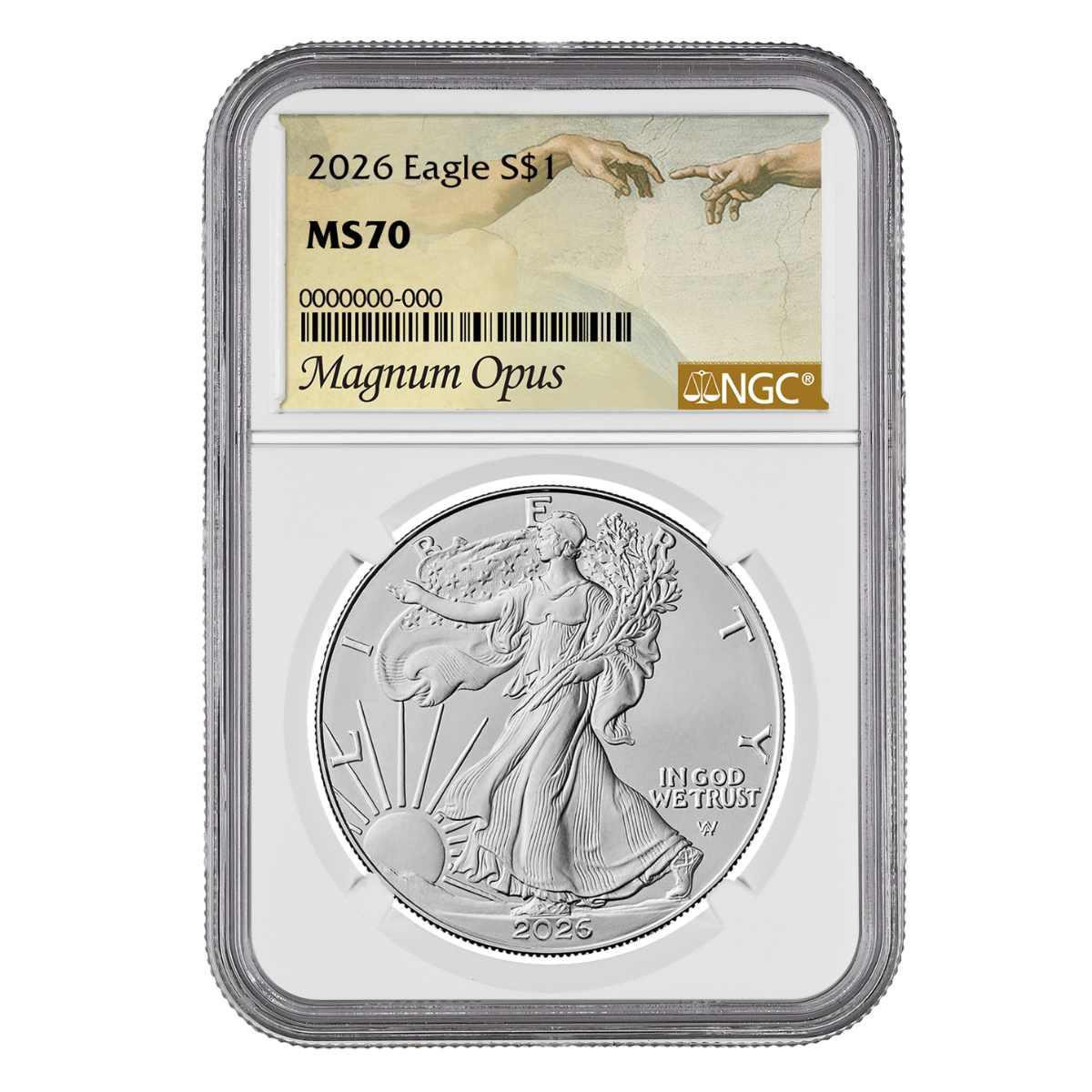 2026 $1 American Silver Eagle NGC MS70 Magnum Opus - 40th Anniversary