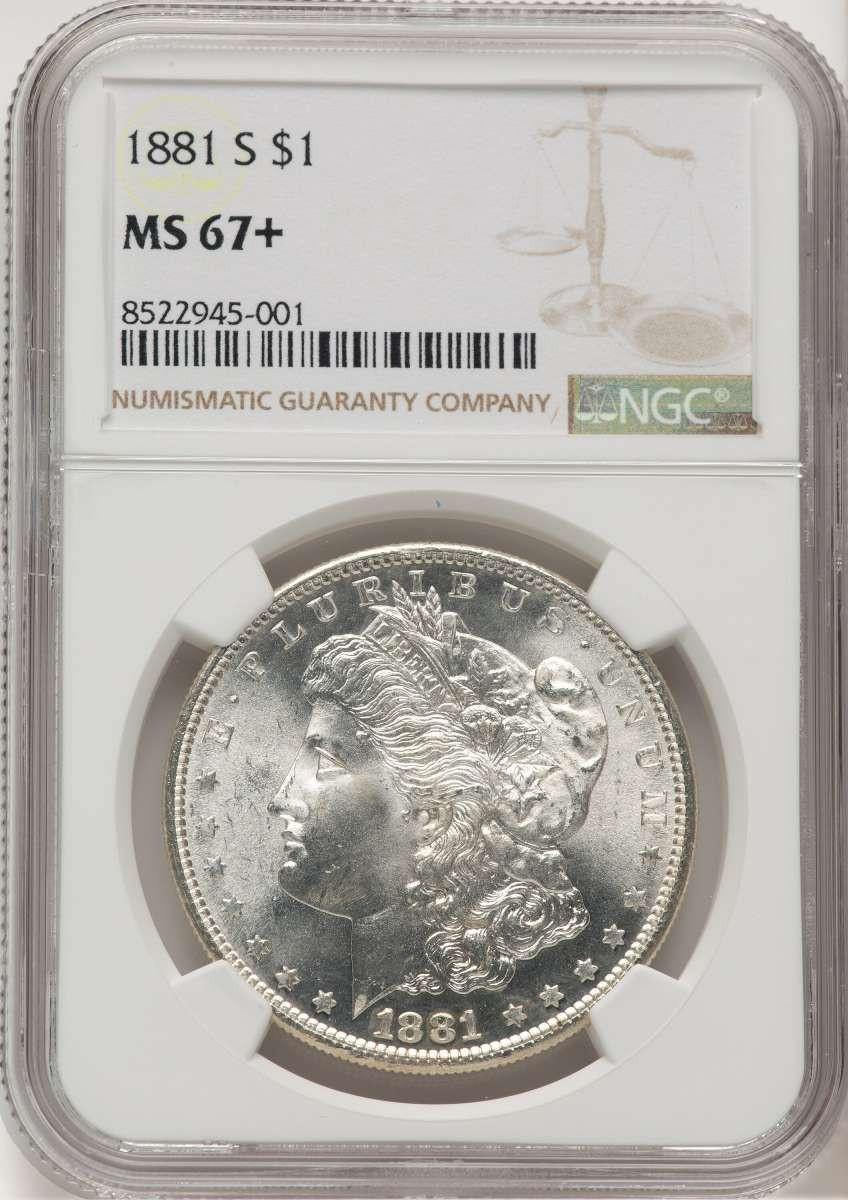 Bullionshark 1881-S S$1 Morgan Silver Dollar Coin NGC MS67  + - HAT777395005 