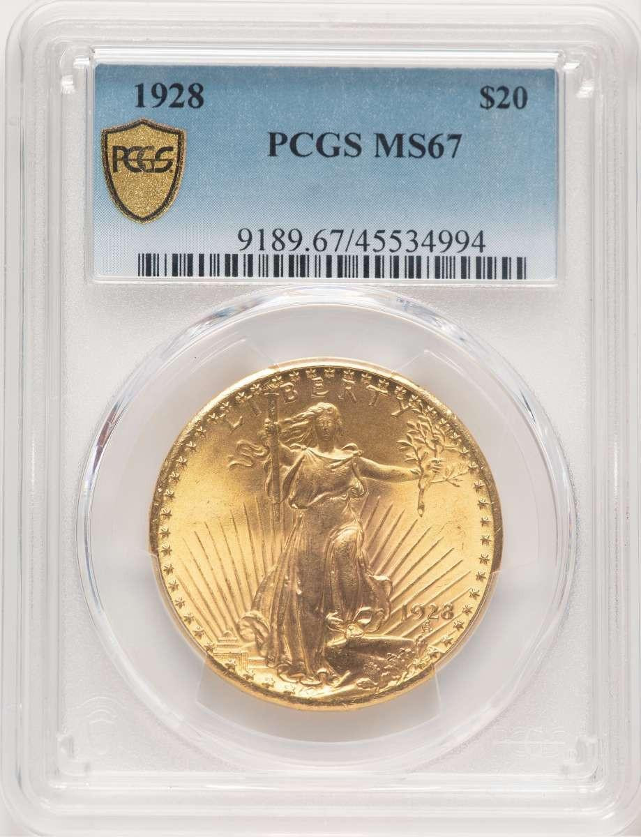 Bullionshark 1928 $20 Saint Gaudens Double Eagle PCGS MS67 - HAT778256061 