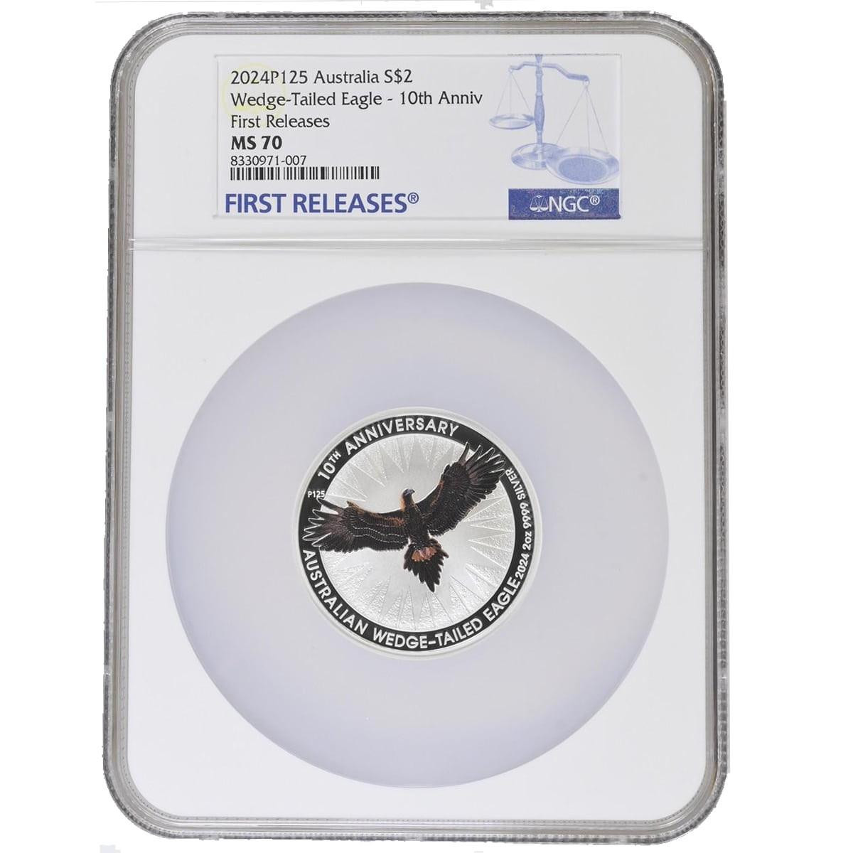 2024 2 oz Silver Australian Wedge-Taled Eagle NGC MS70 - 10th