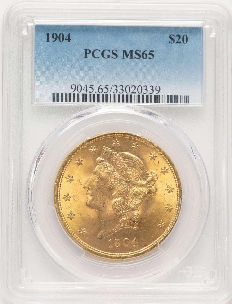 Bullionshark 1904 $20 Liberty Gold Double Eagle PCGS MS65 - HAT781895006 