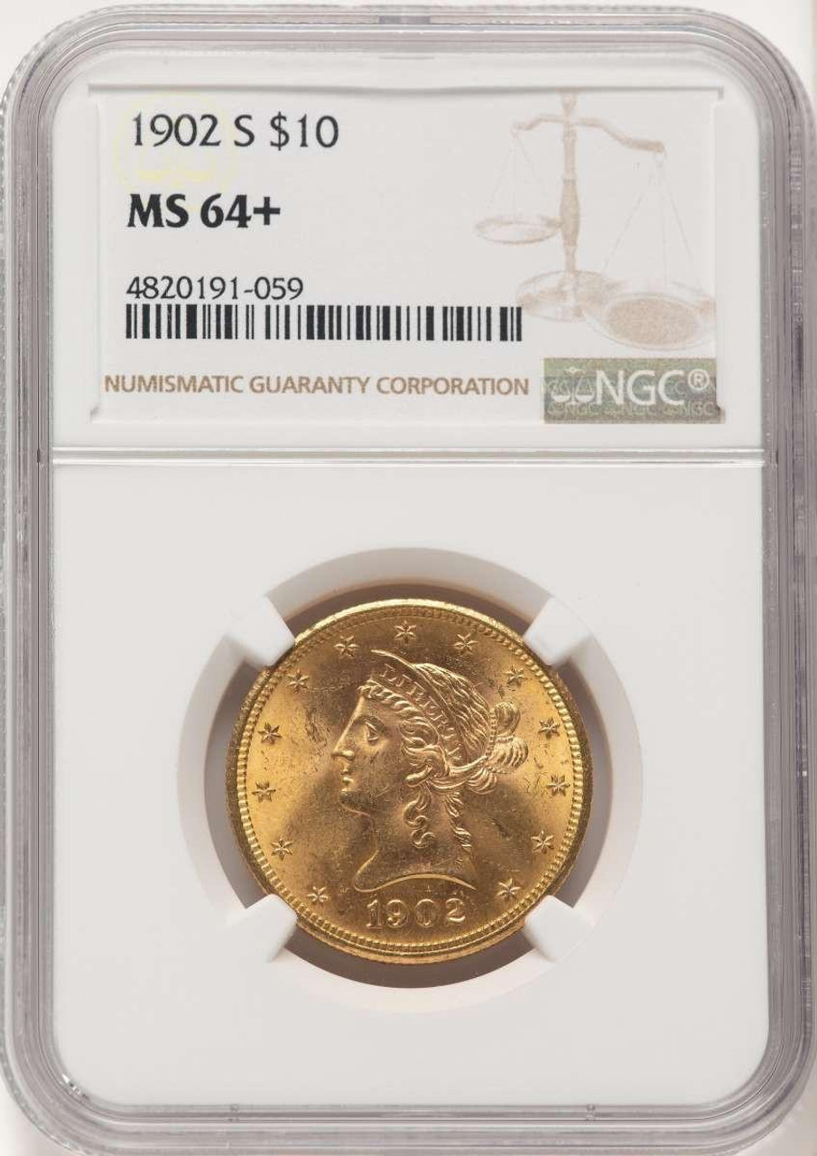 Bullionshark 1902-S $10 Liberty Gold Eagle Coin NGC MS64  + - HAT521987244 