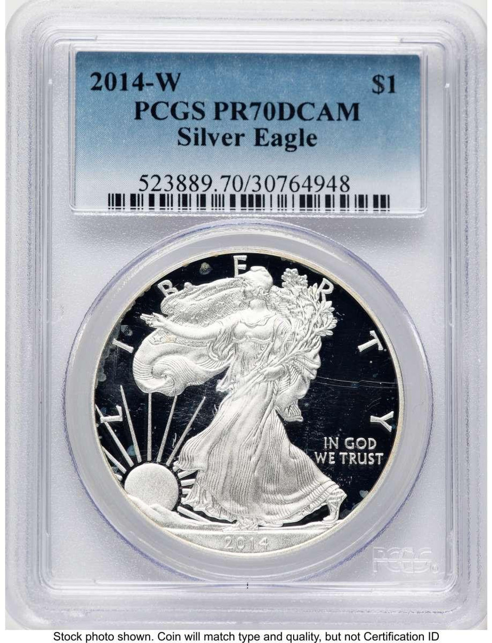 Bullionshark 2014-W S$1 American Silver Eagle Coin PCGS MS70 - HAT758595030 