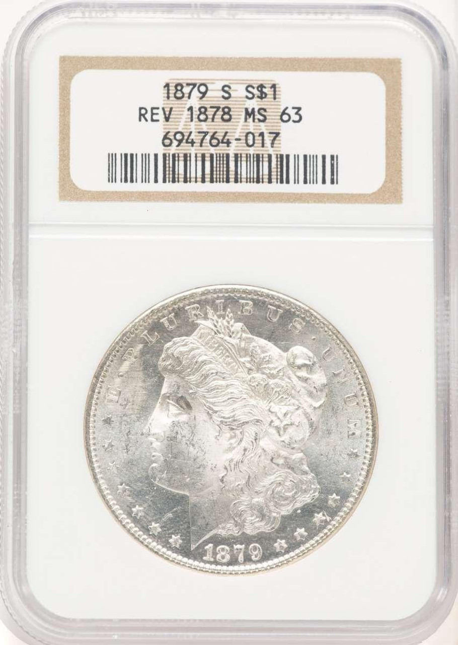 Bullionshark 1879-S S$1 Morgan Silver Dollar Coin NGC MS63   Reverse of 1878 - HAT779276008 
