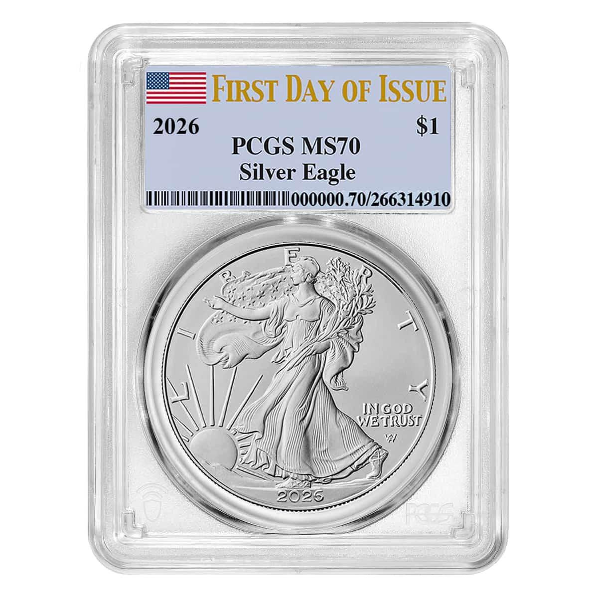 2026 Silver Eagle PCGS MS70 First Day of Issue - 40th Anniversary